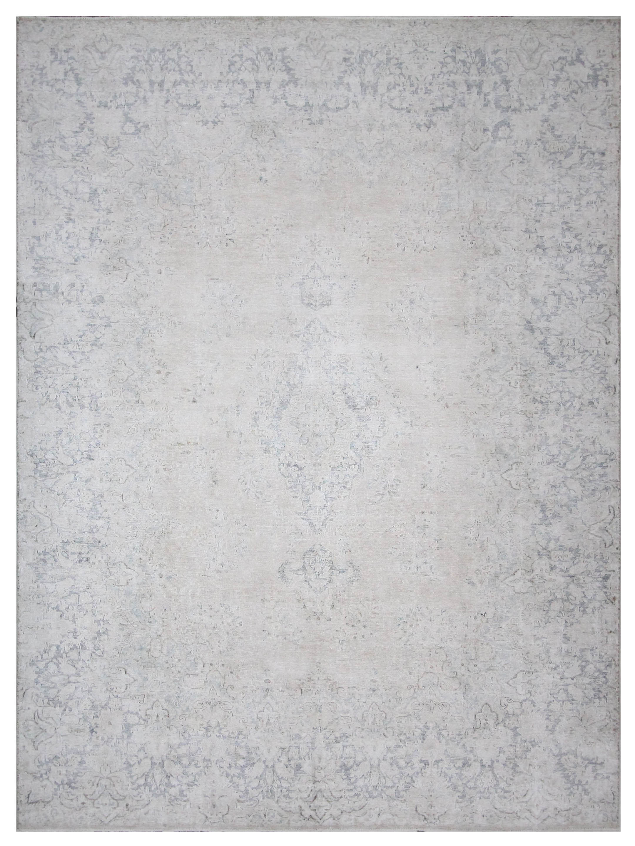 Vintage Hand Knotted Ivory 9x13
