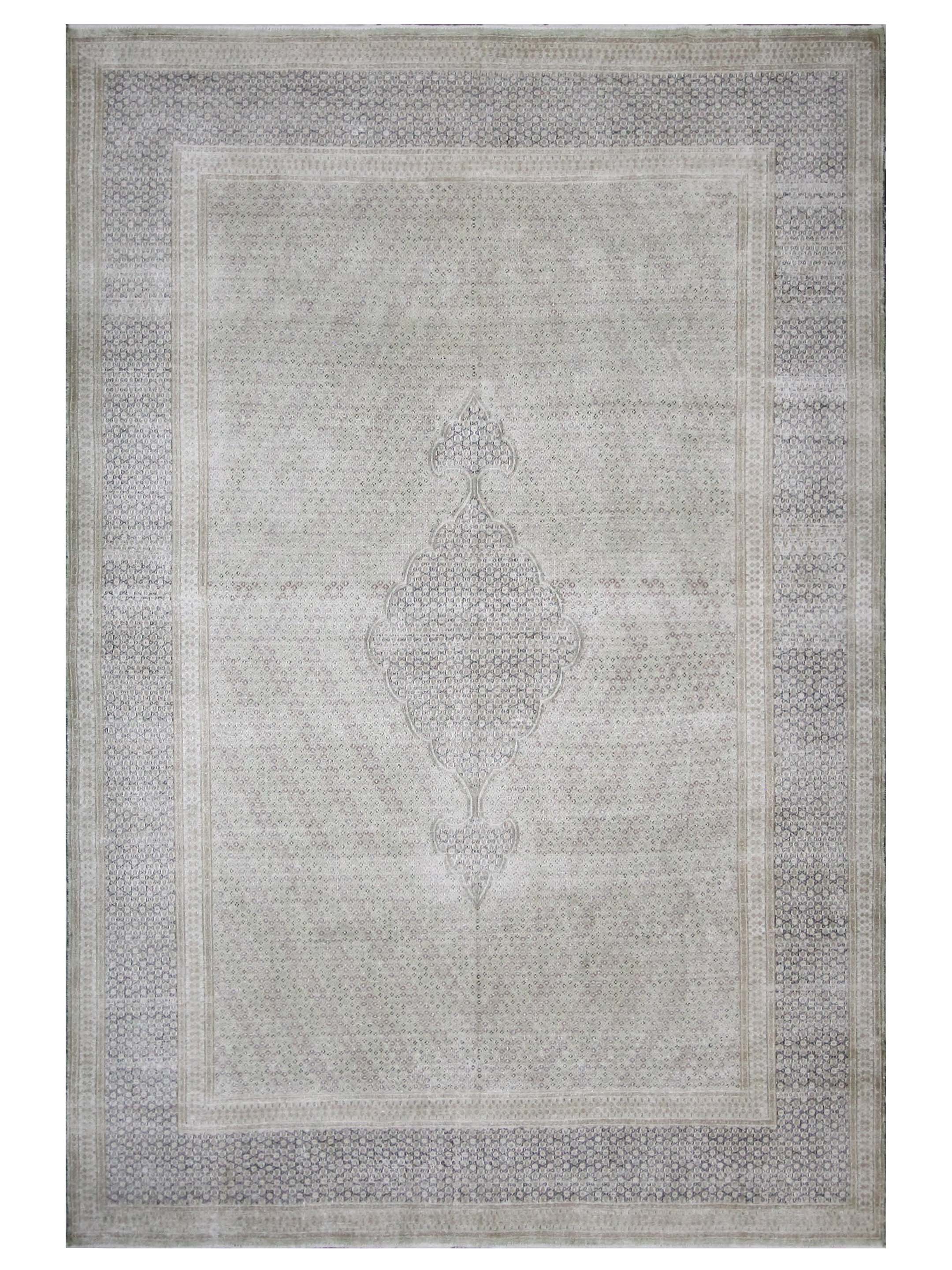 Vintage Hand Knotted Ivory 8x11