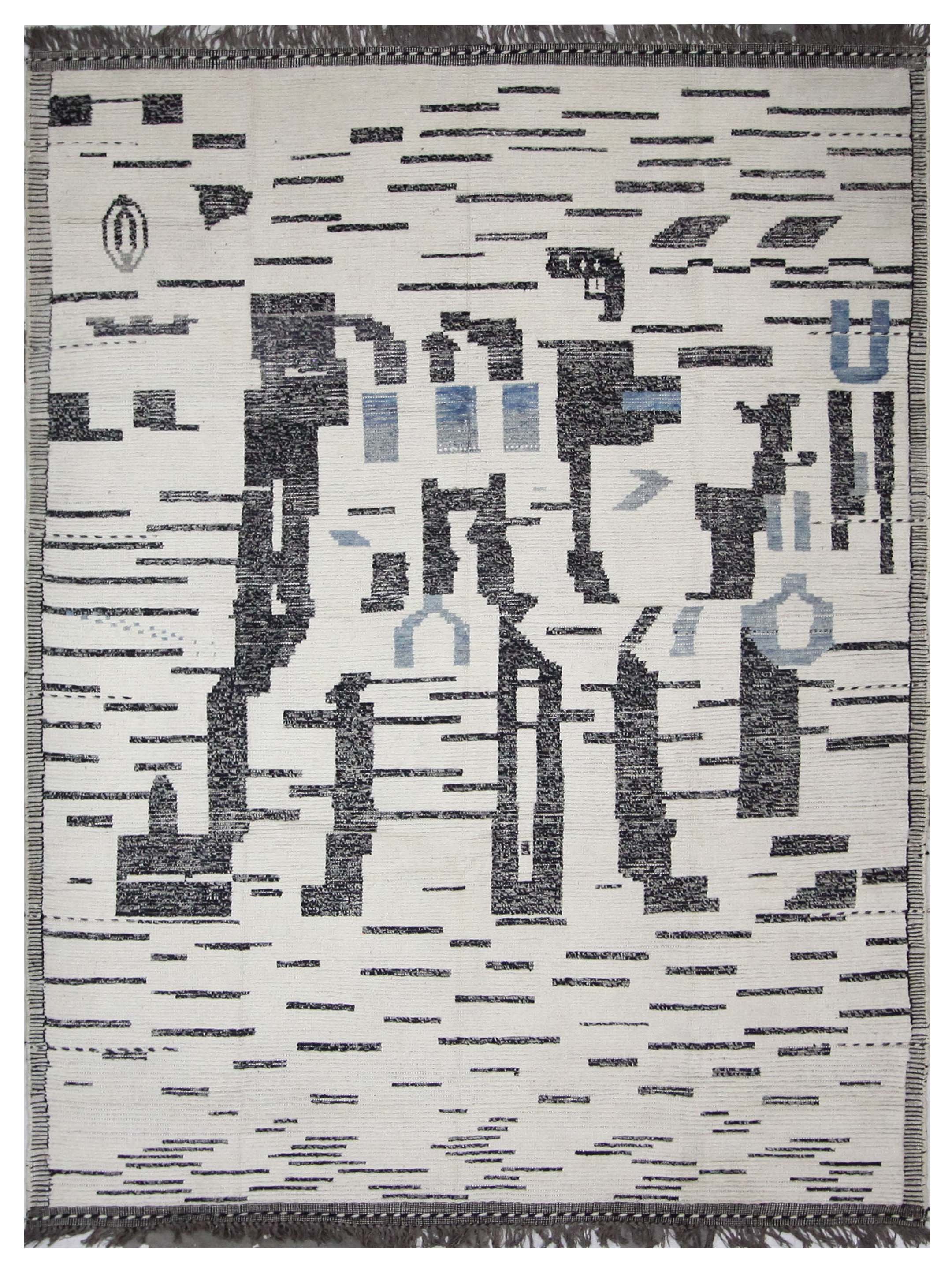 Moroccan Hand Knotted Ivory 8x10