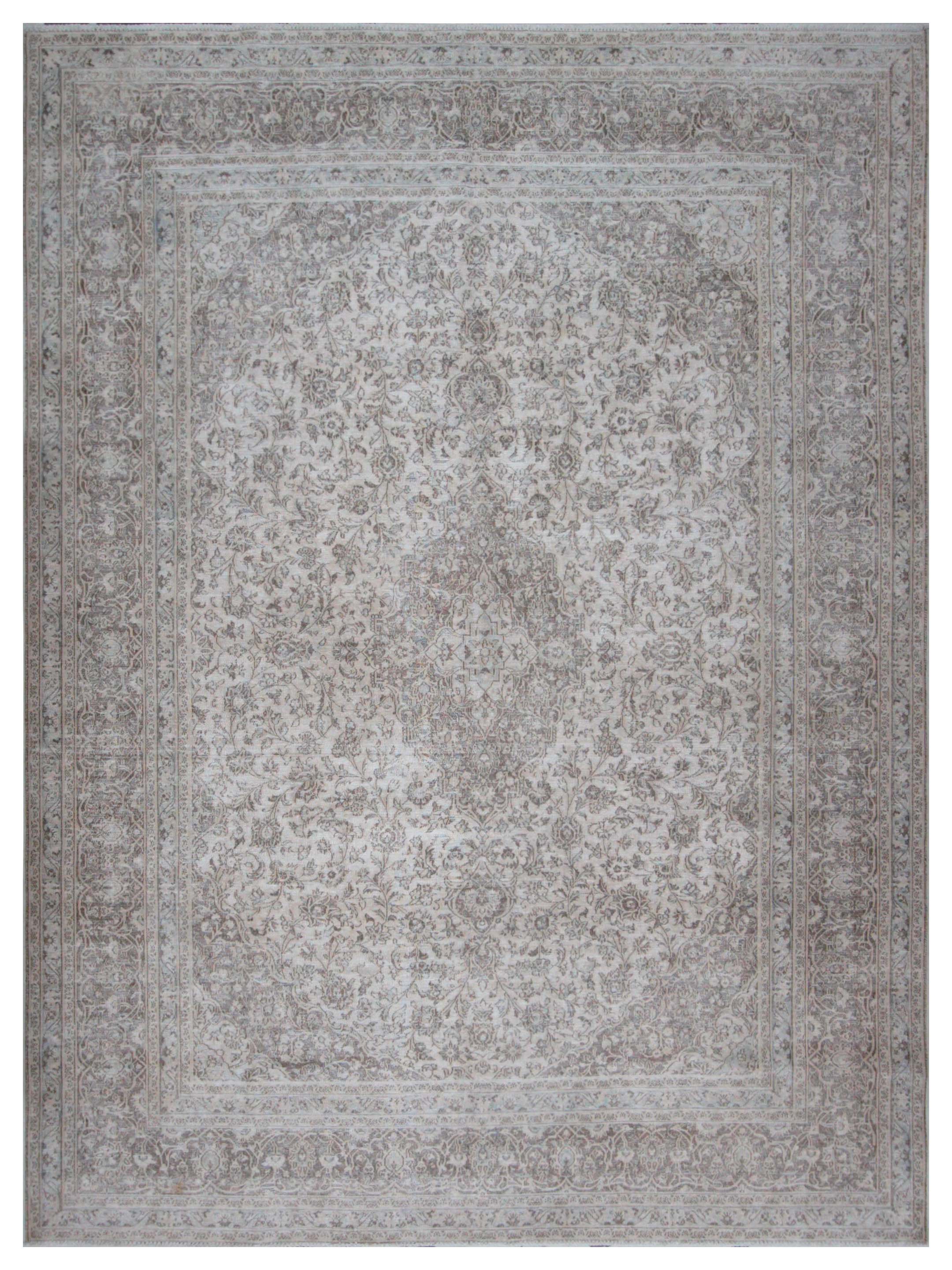 Vintage Hand Knotted Ivory 9x13