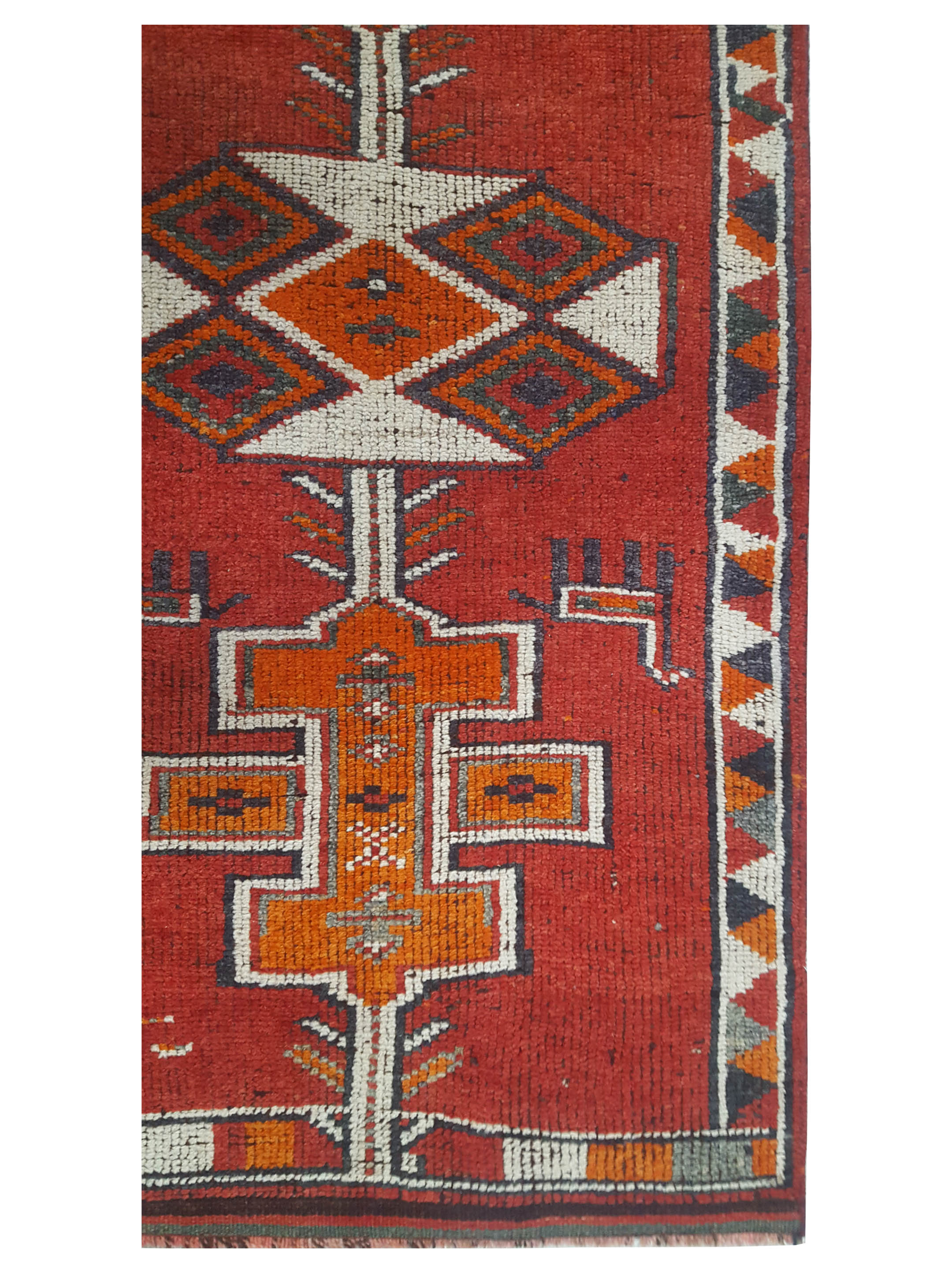 Kurdish Hand Knotted Orange 3x13 - Image 2 of 3