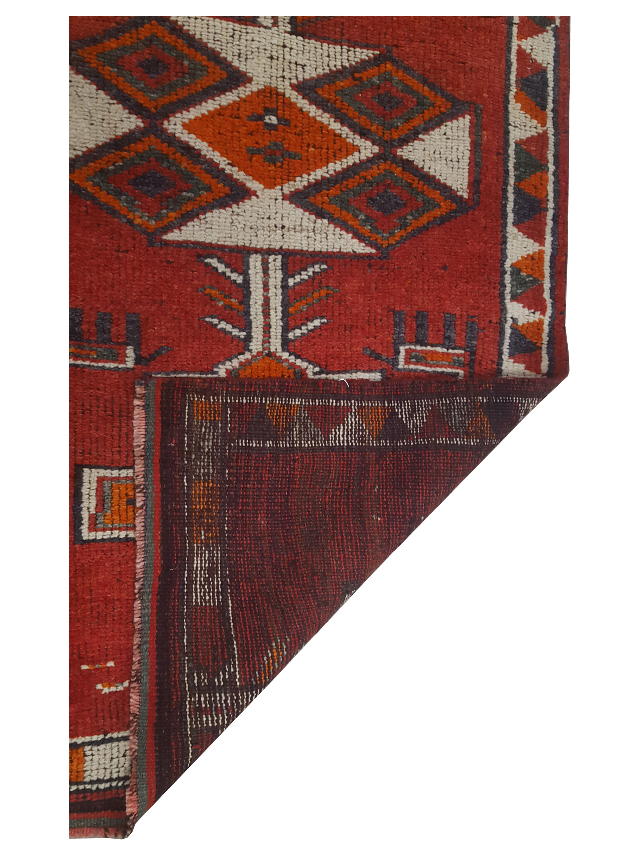 Kurdish Hand Knotted Orange 3x13 - Image 3 of 3