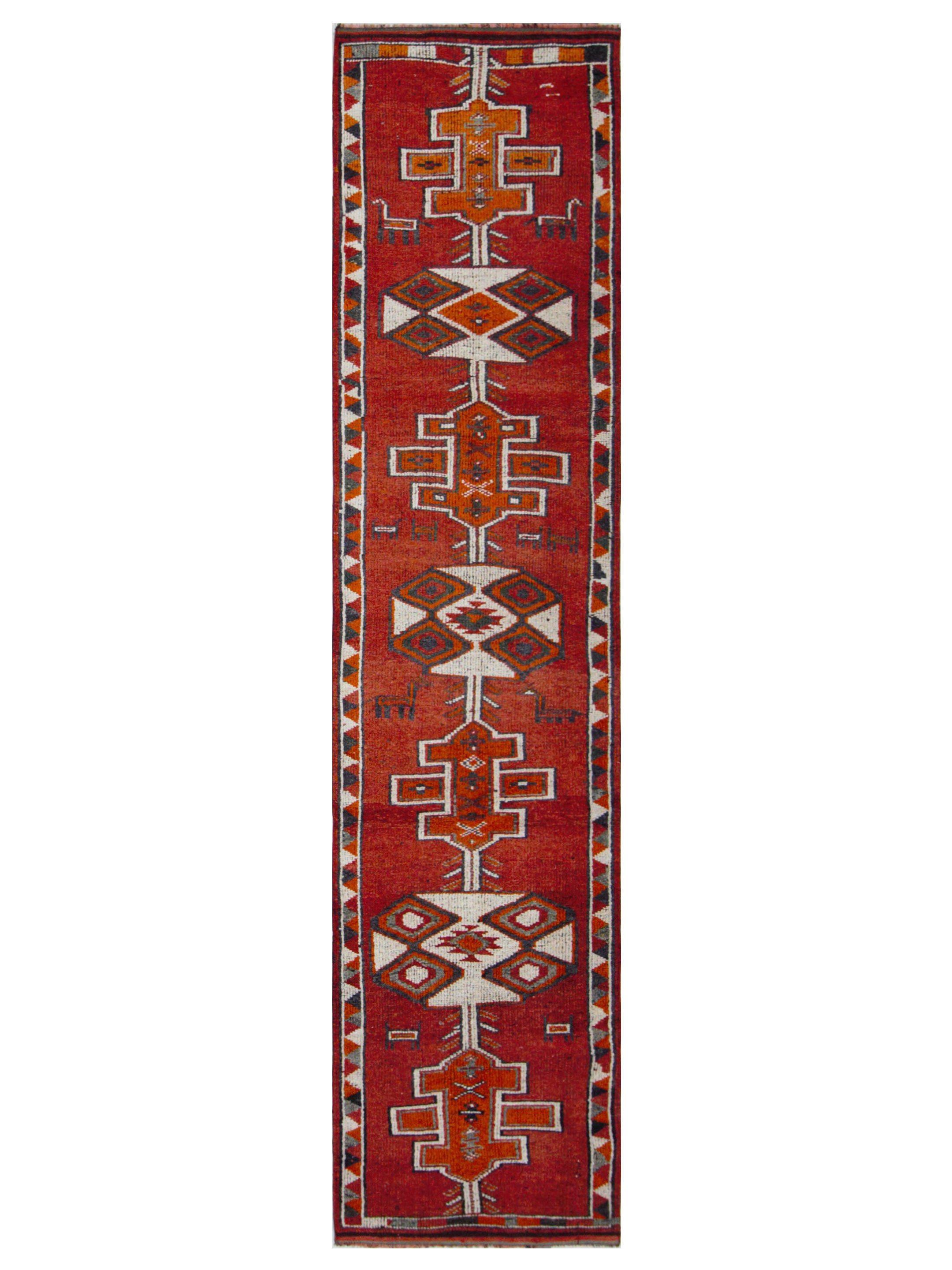 Kurdish Hand Knotted Orange 3x13