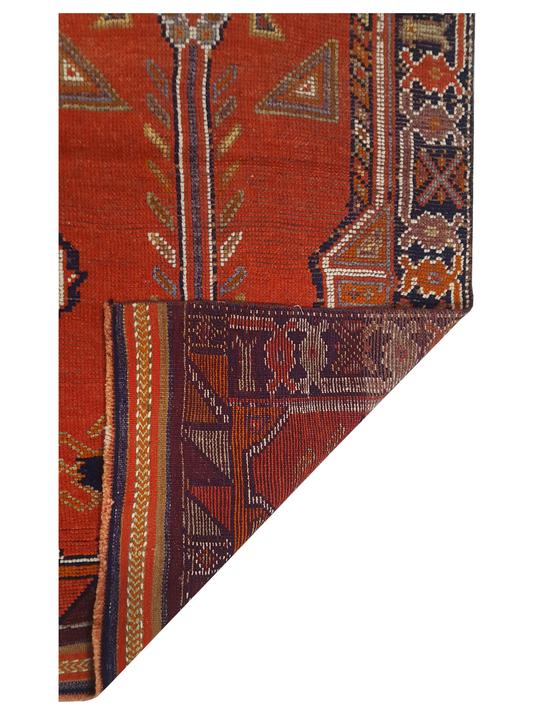 Kurdish Hand Knotted Orange 3x10 - Image 3 of 3