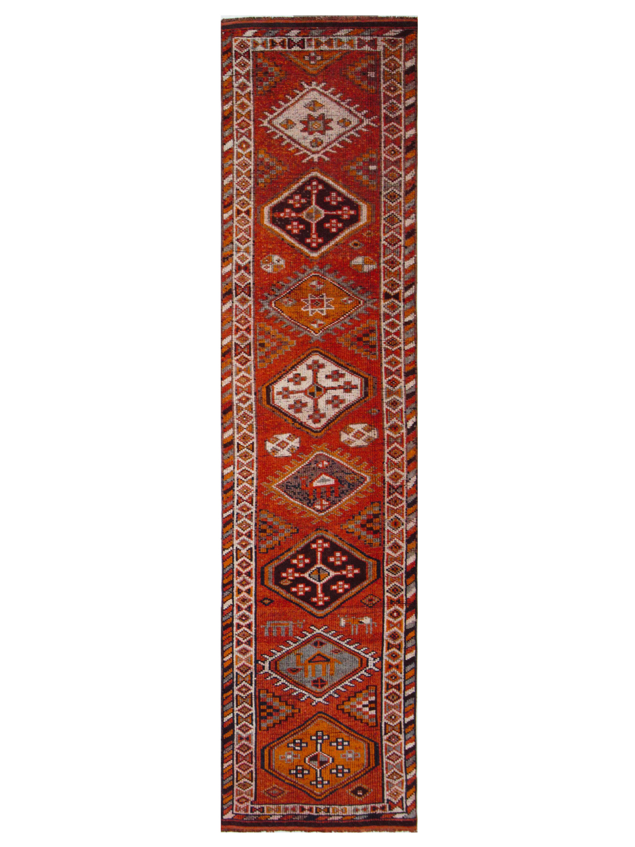 Kurdish Hand Knotted Orange 3x13