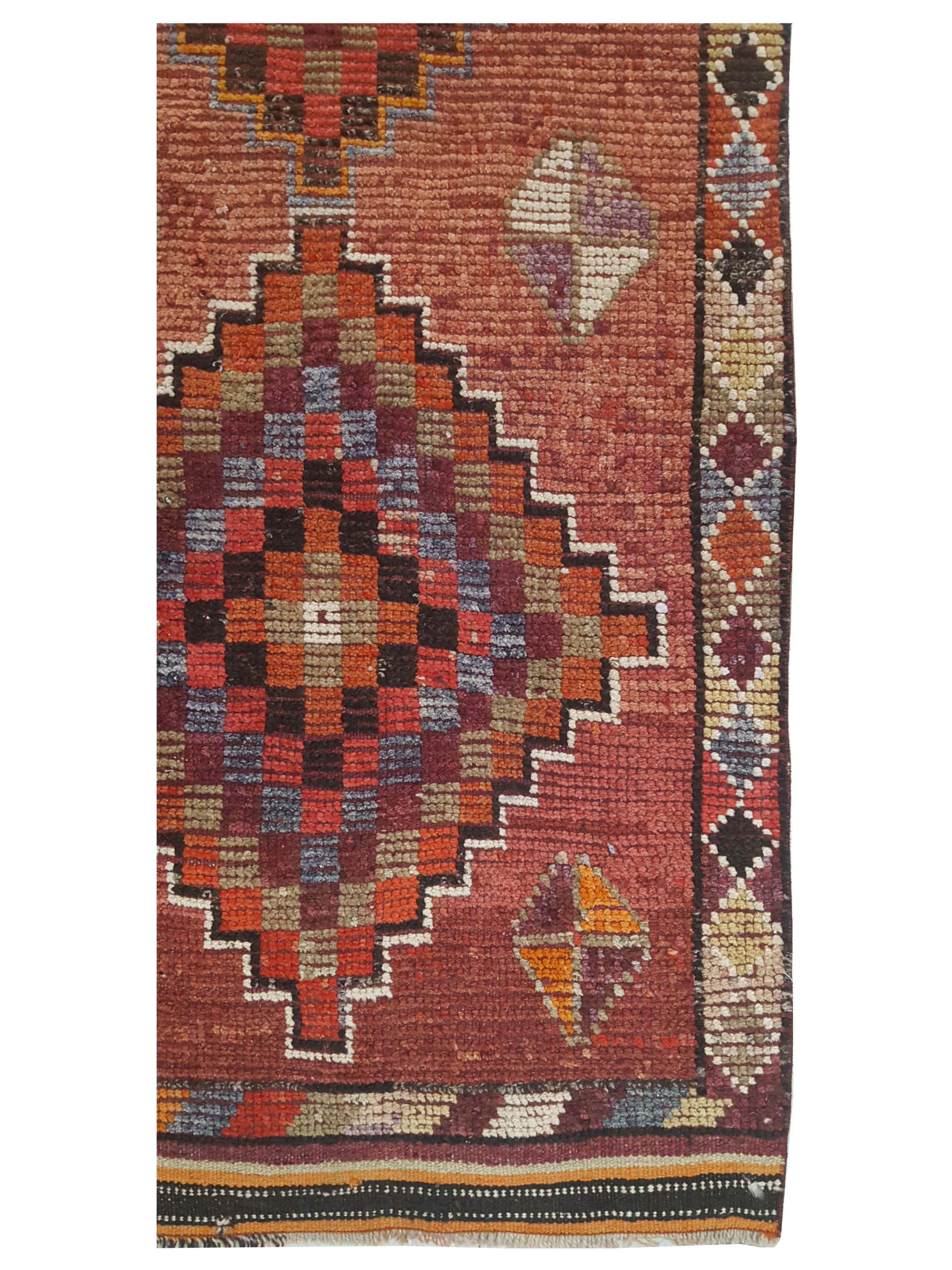 Kurdish Hand Knotted Orange 3x13 - Image 2 of 3