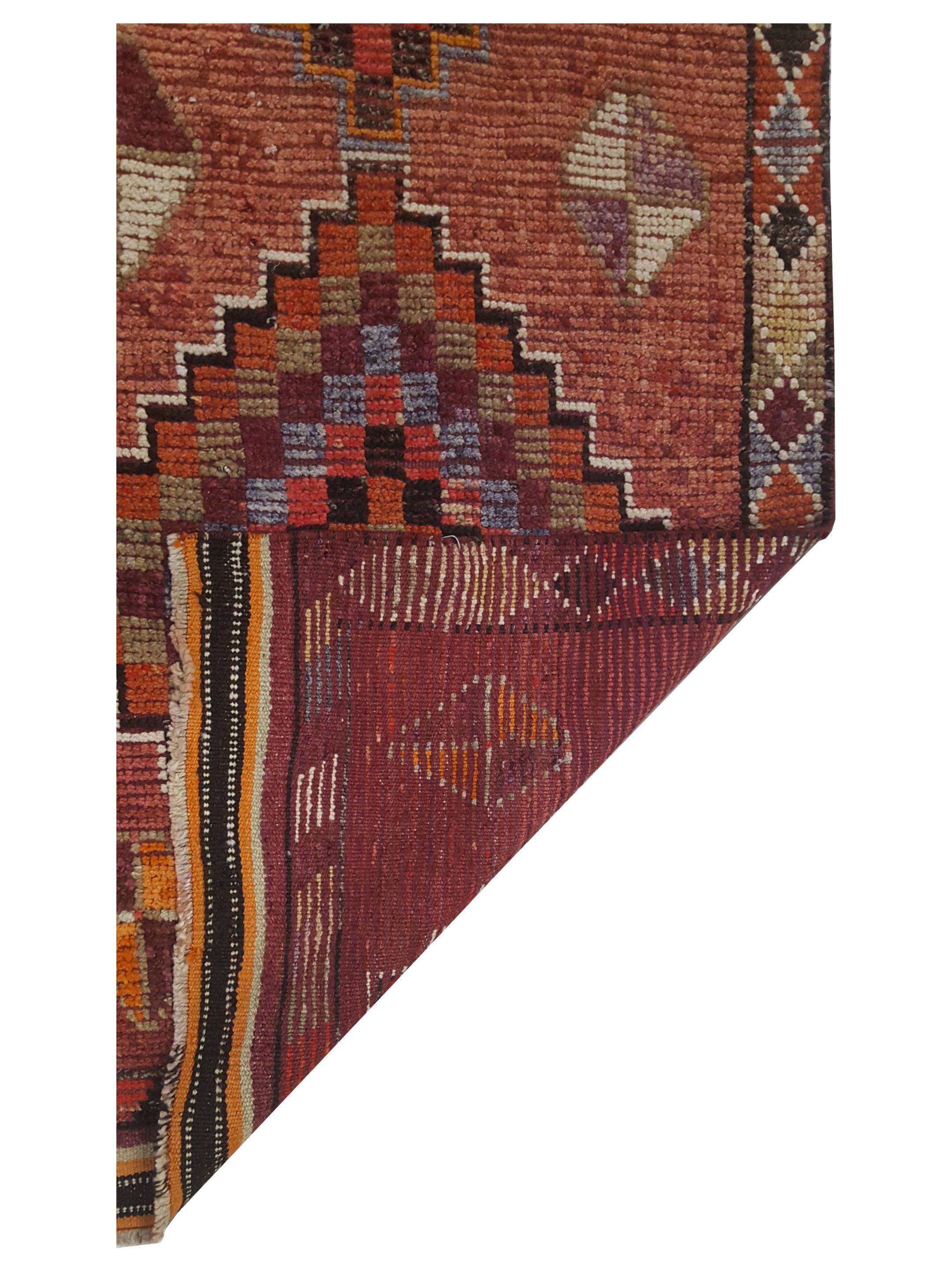 Kurdish Hand Knotted Orange 3x13 - Image 3 of 3