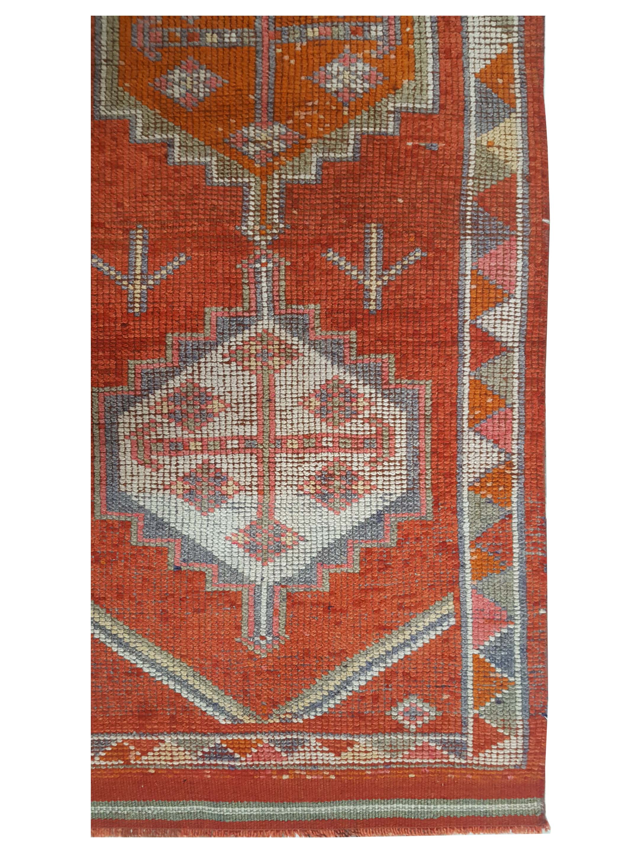 Kurdish Hand Knotted Orange 3x12 - Image 2 of 3