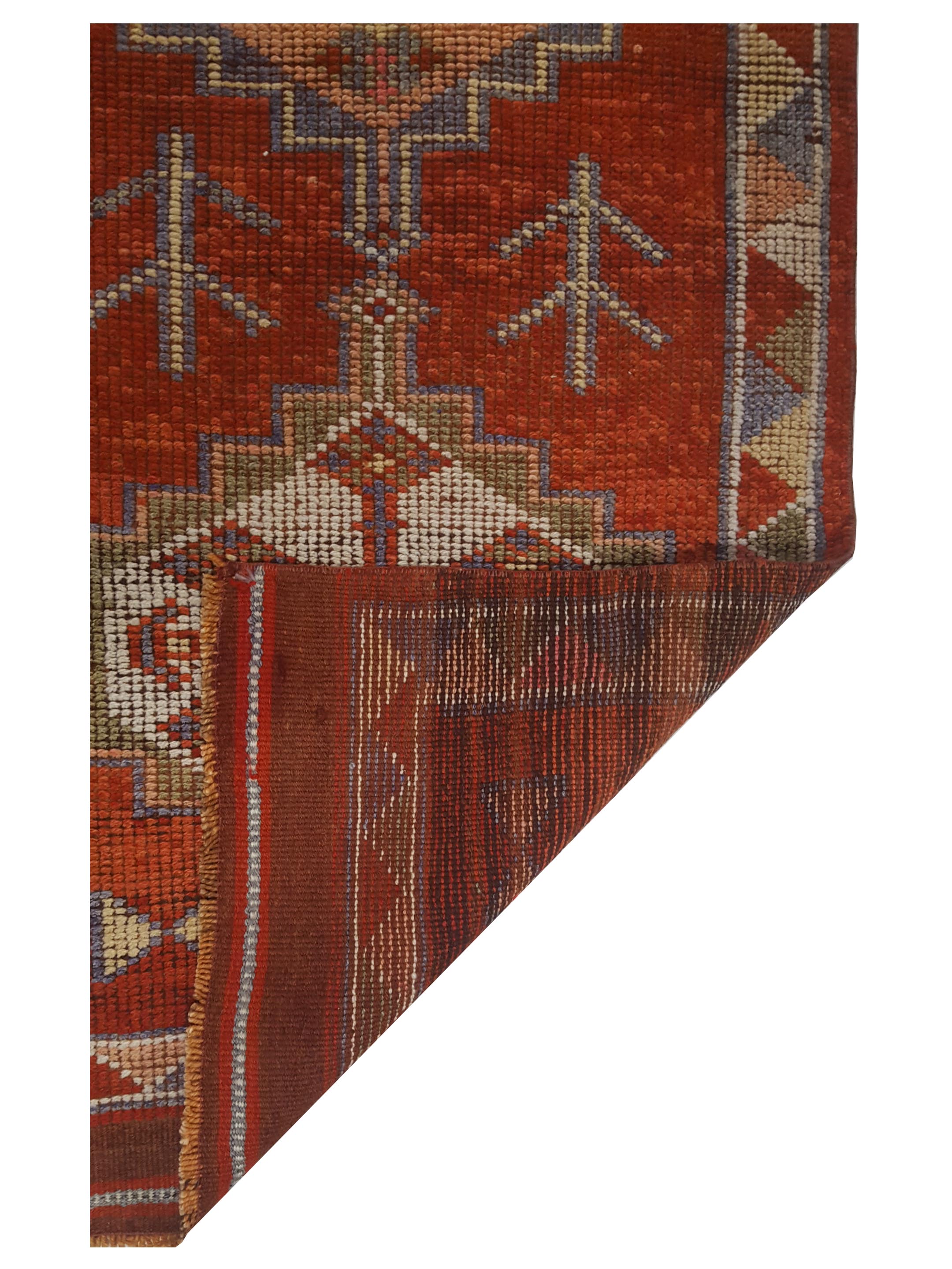 Kurdish Hand Knotted Orange 3x12 - Image 3 of 3