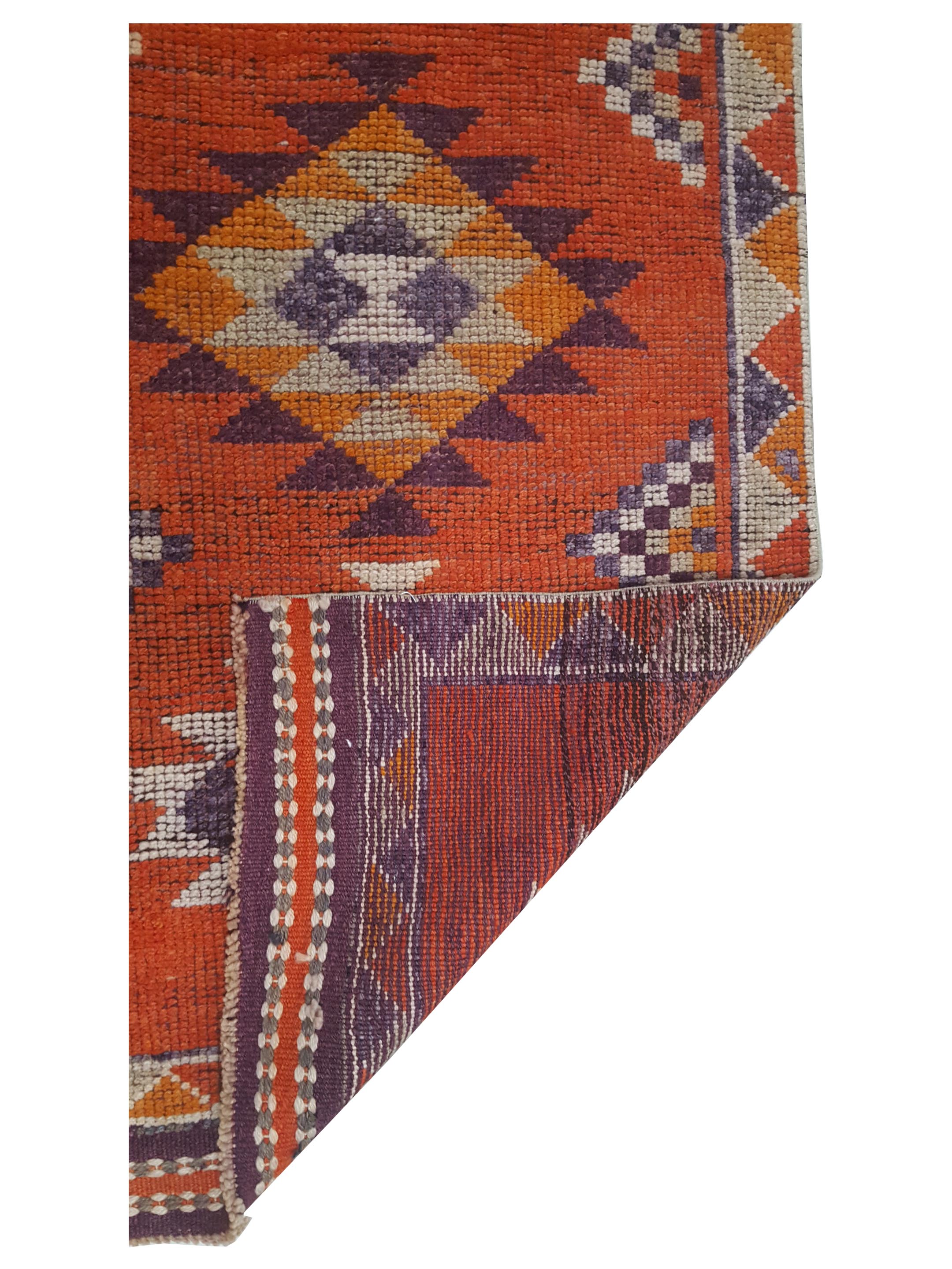 Kurdish Hand Knotted Orange 3x13 - Image 3 of 3