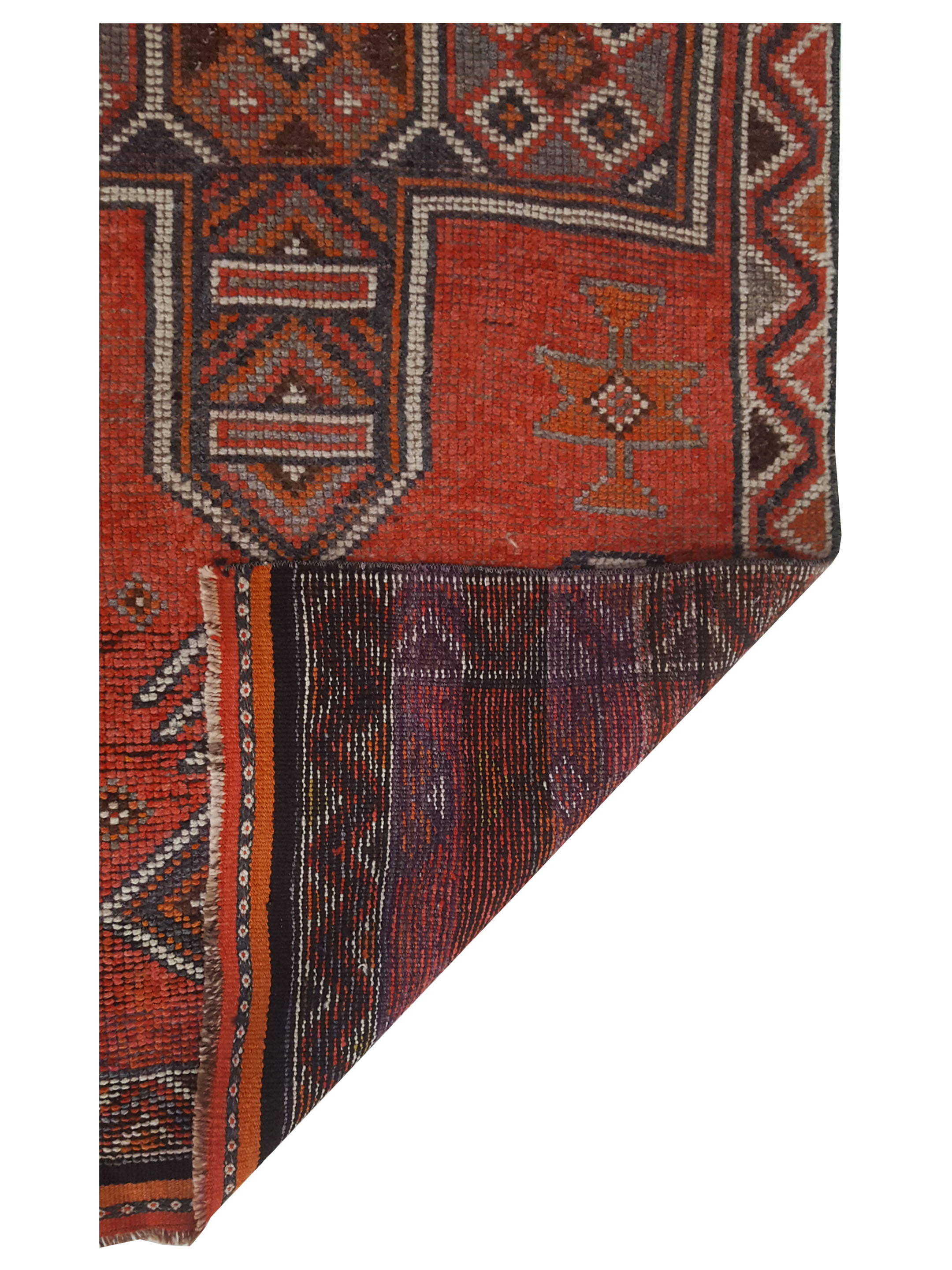 Kurdish Hand Knotted Orange 3x12 - Image 3 of 3