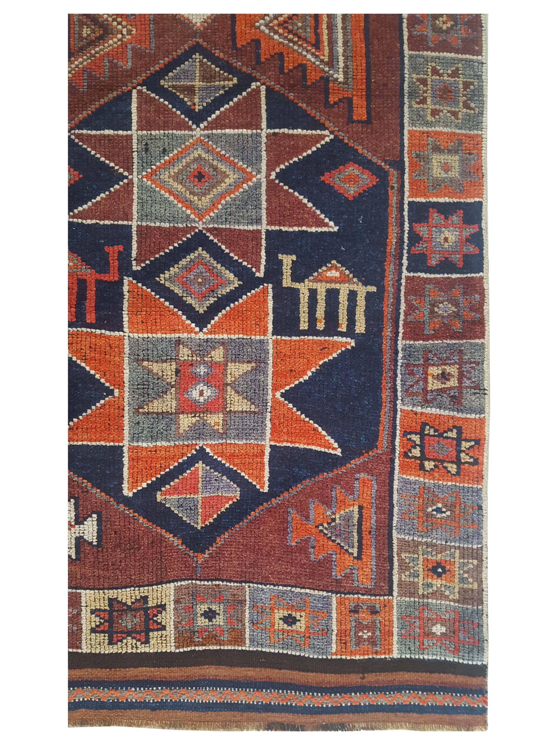Kurdish Hand Knotted Navy 3x11 - Image 2 of 3