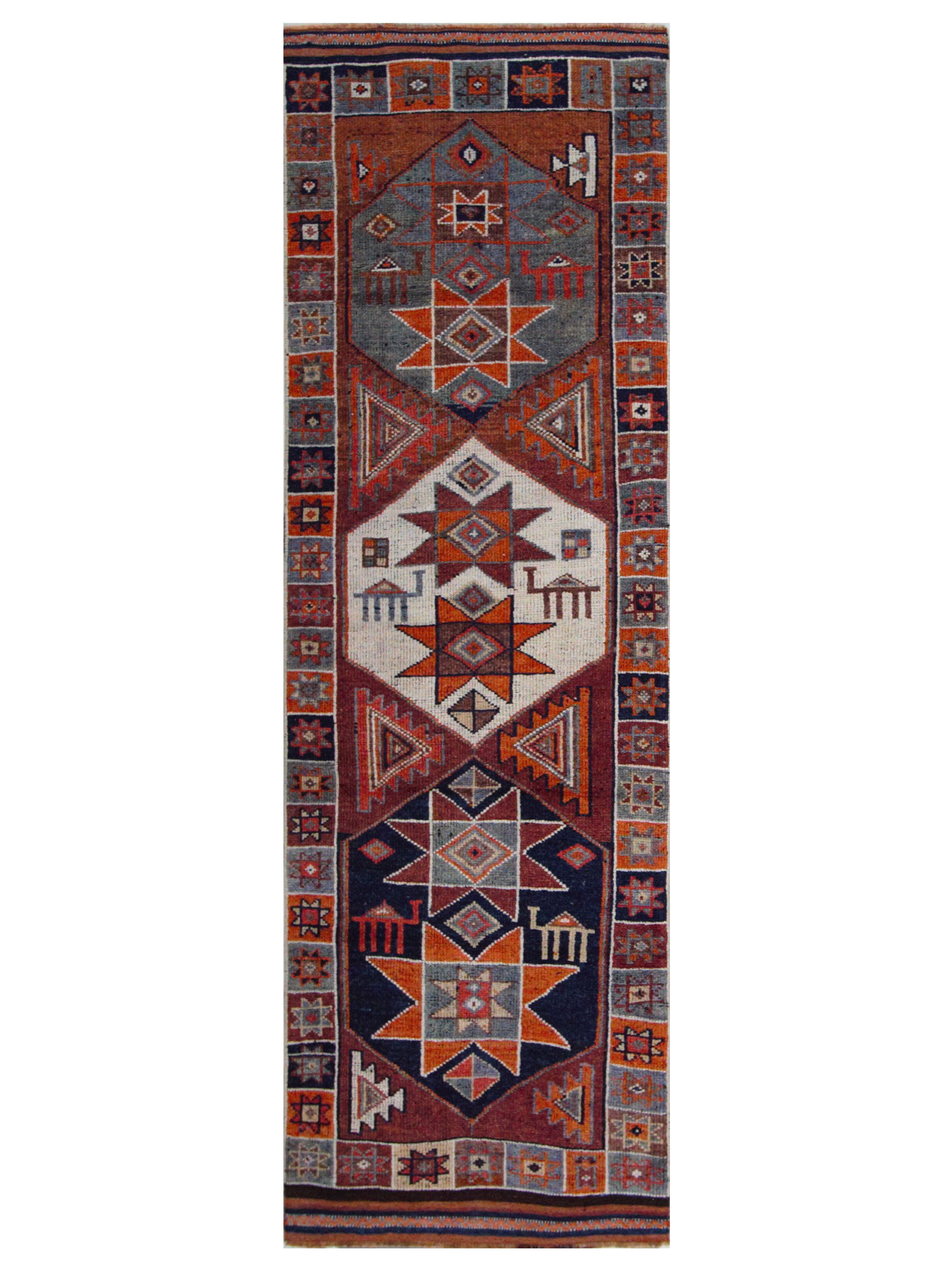 Kurdish Hand Knotted Navy 3x11