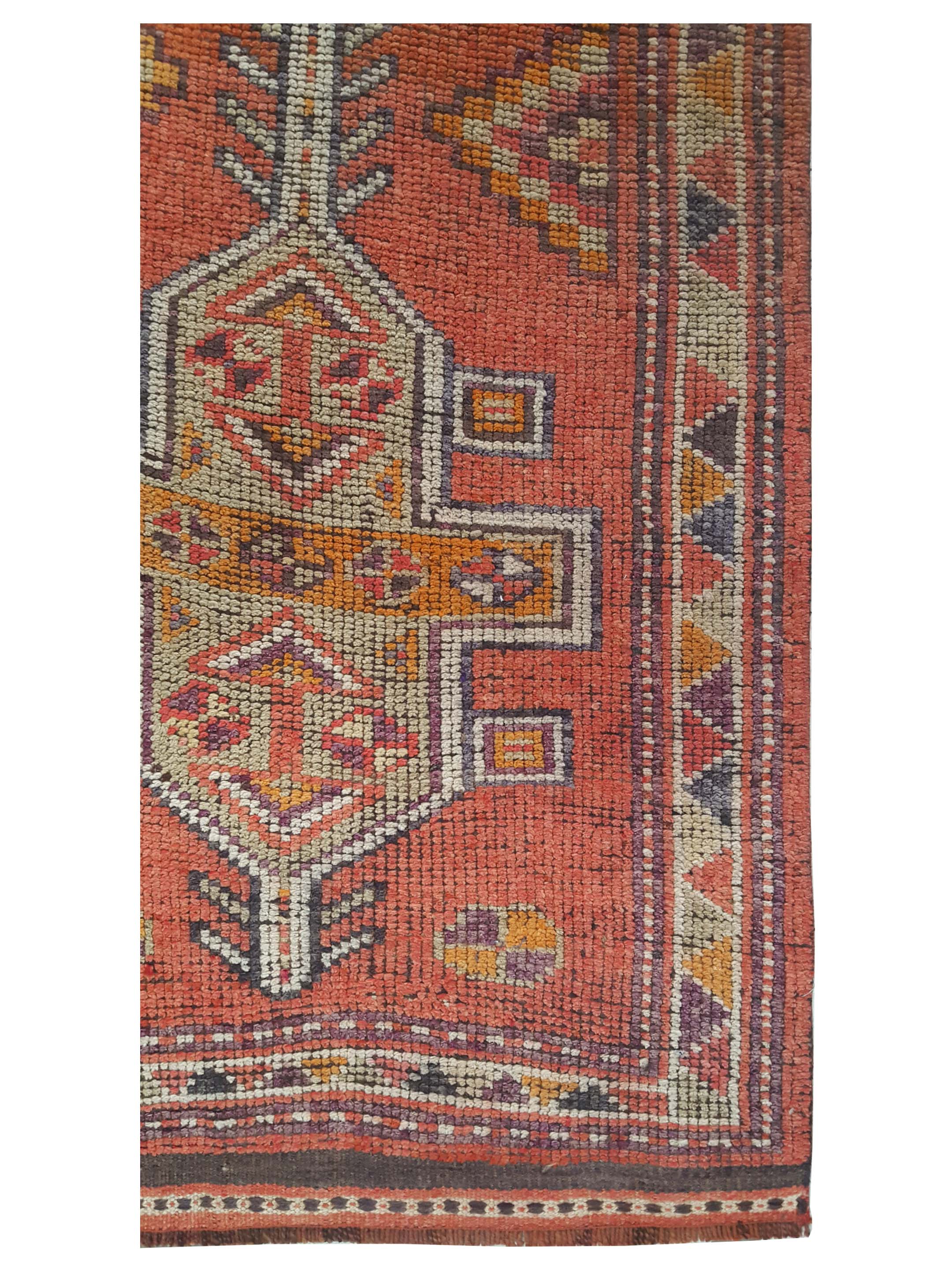 Kurdish Hand Knotted Orange 3x12 - Image 2 of 3