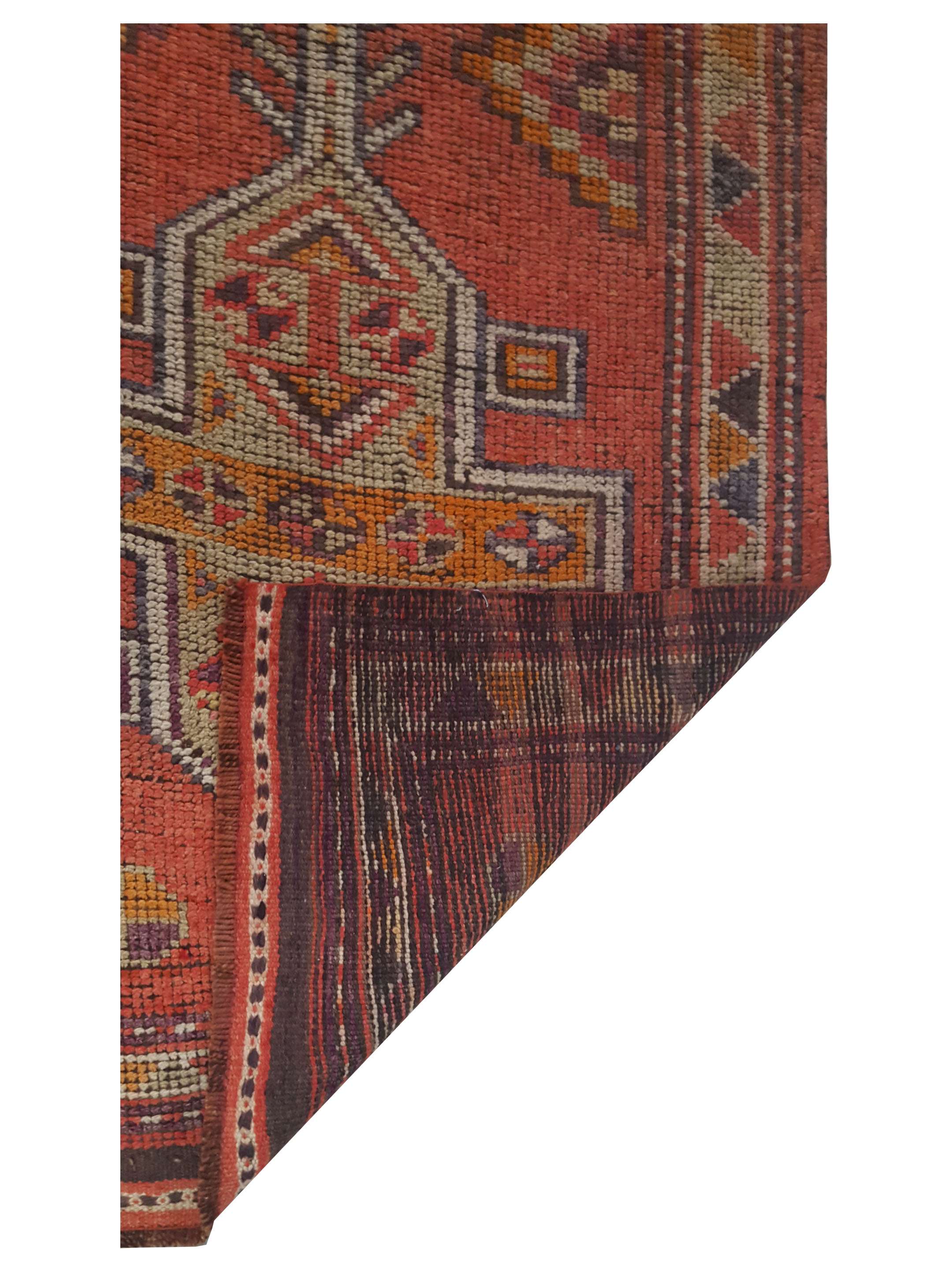 Kurdish Hand Knotted Orange 3x12 - Image 3 of 3
