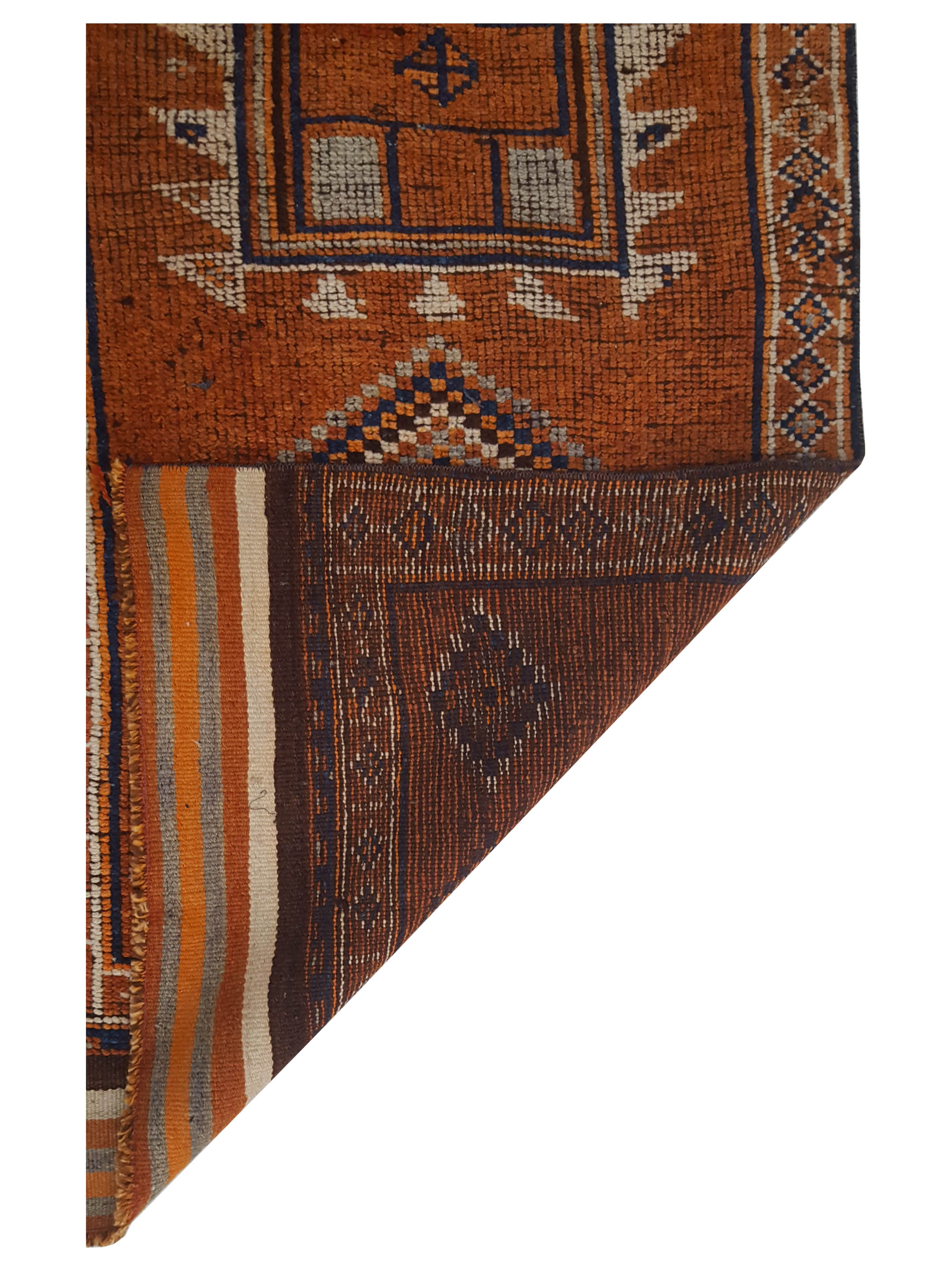 Kurdish Hand Knotted Orange 3x11 - Image 3 of 3
