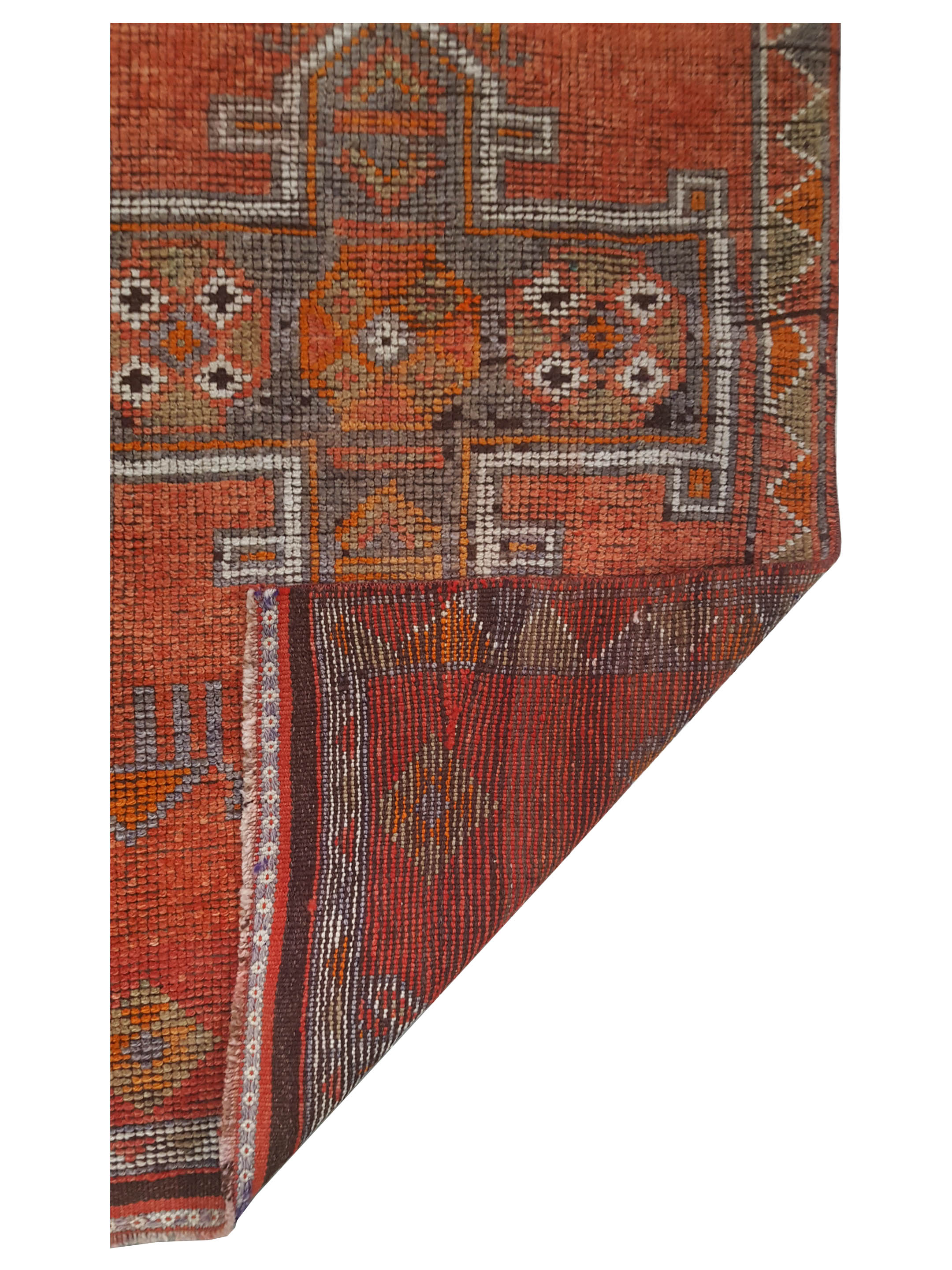 Kurdish Hand Knotted Orange 3x13 - Image 3 of 3