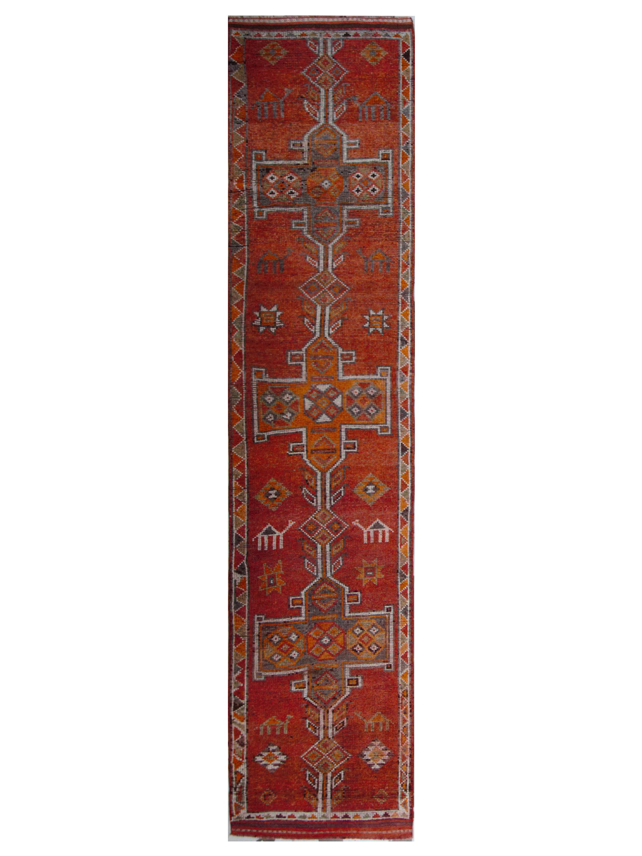 Kurdish Hand Knotted Orange 3x13