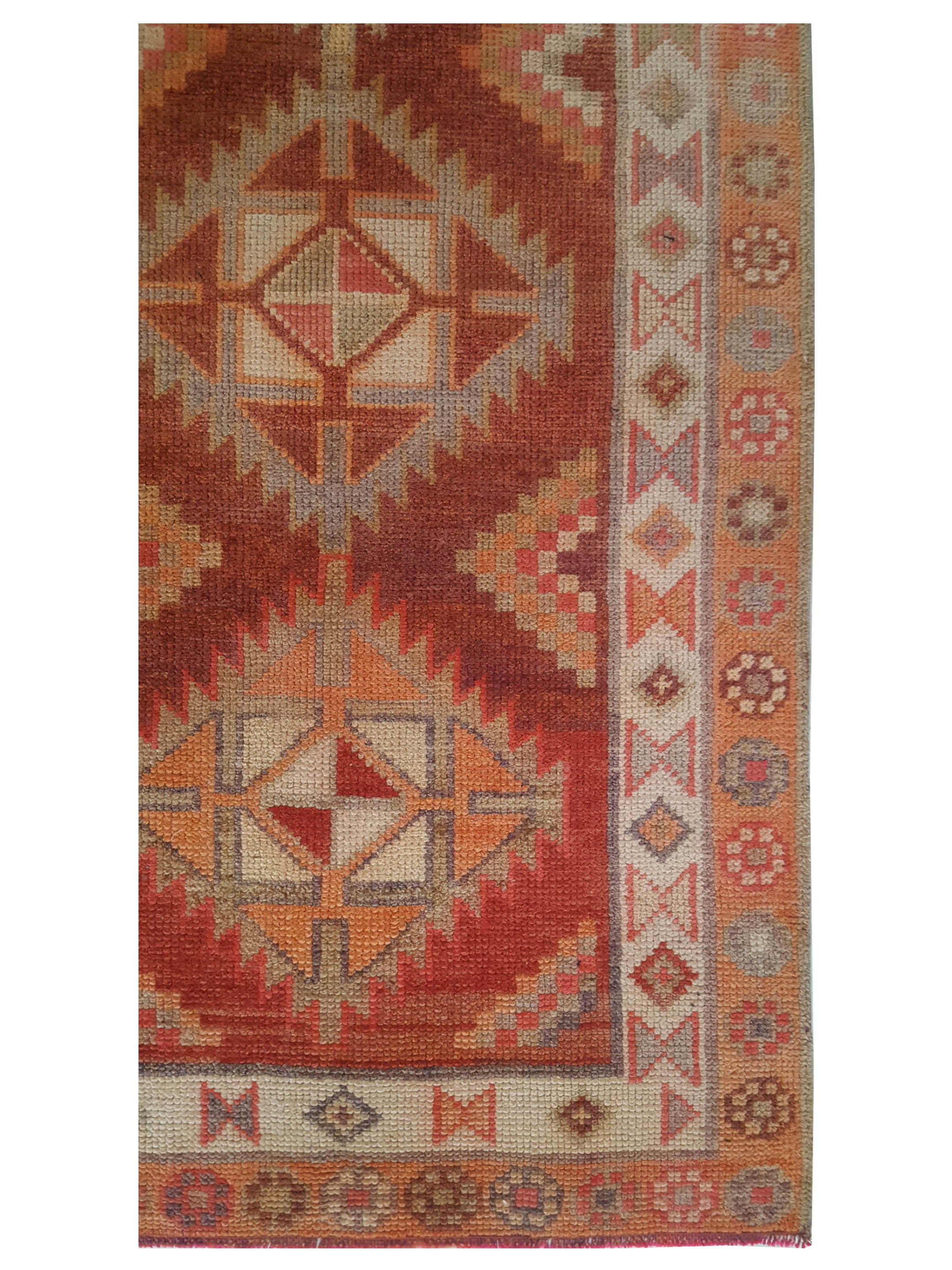 Kurdish Hand Knotted Orange 3x13 - Image 2 of 3