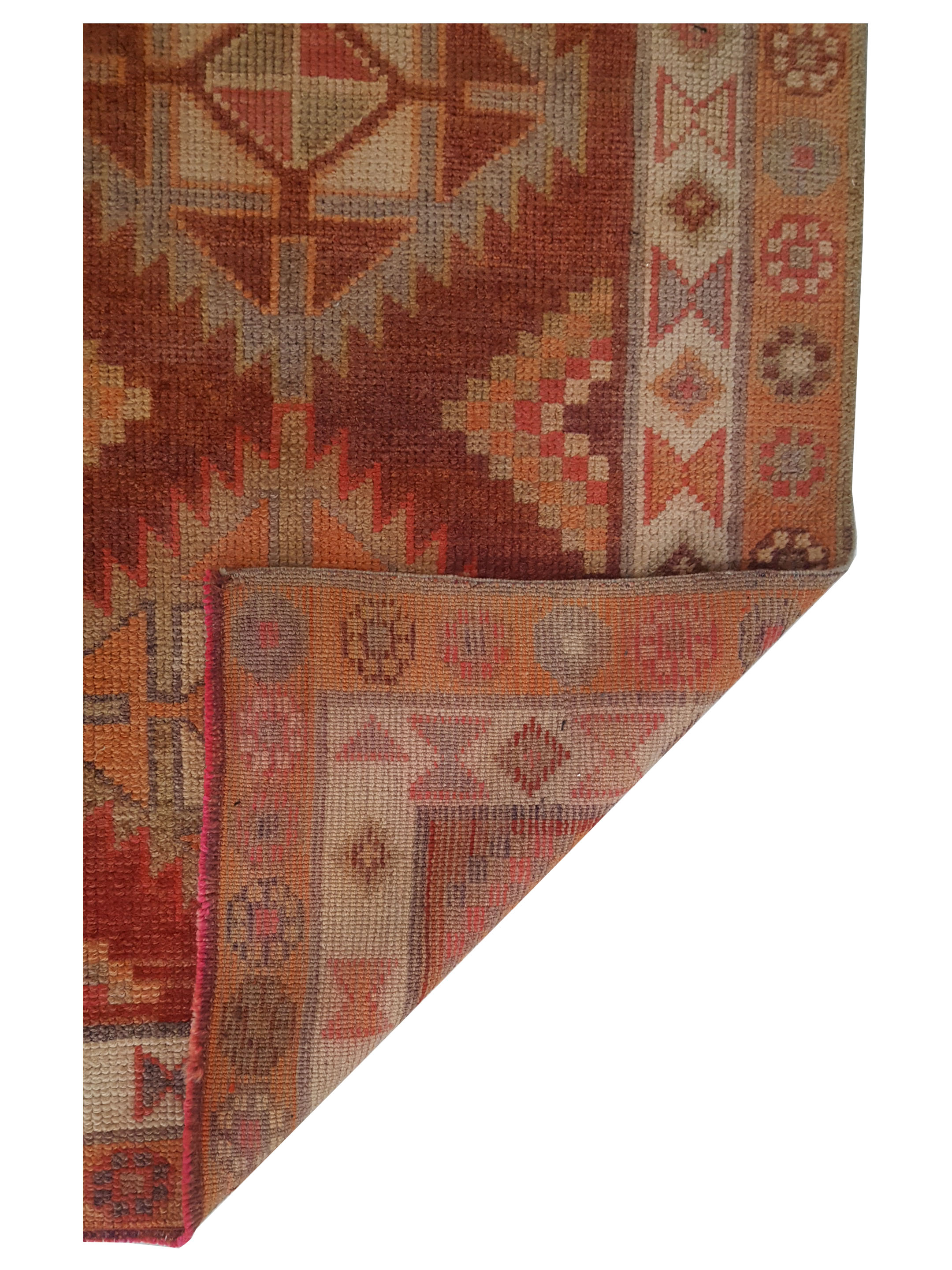 Kurdish Hand Knotted Orange 3x13 - Image 3 of 3