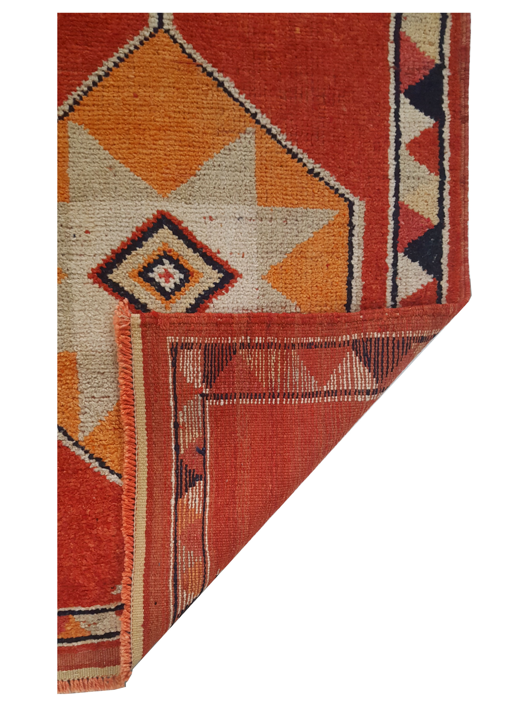 Kurdish Hand Knotted Orange 3x12 - Image 3 of 3