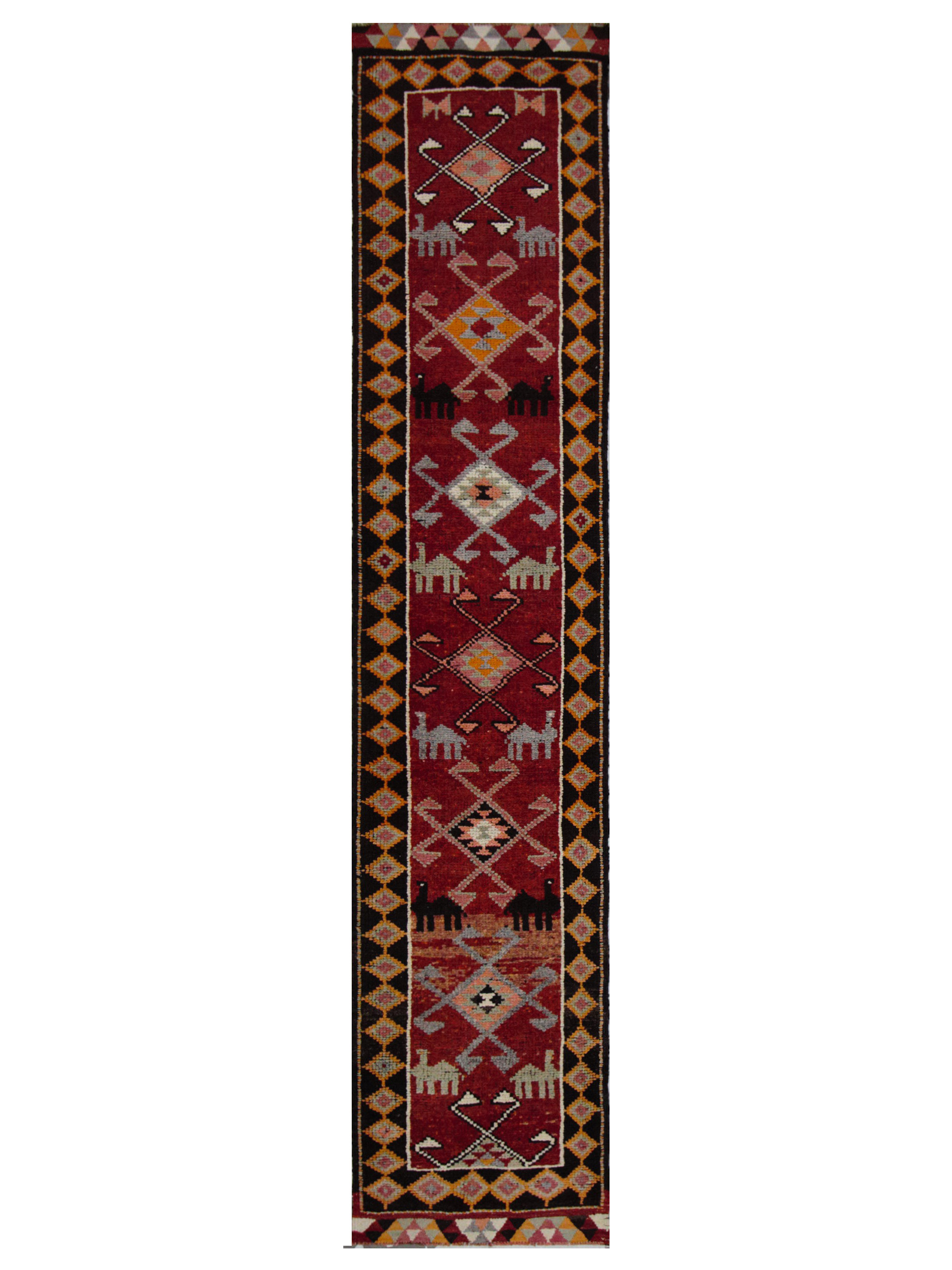 Kurdish Hand Knotted Rust 3x14