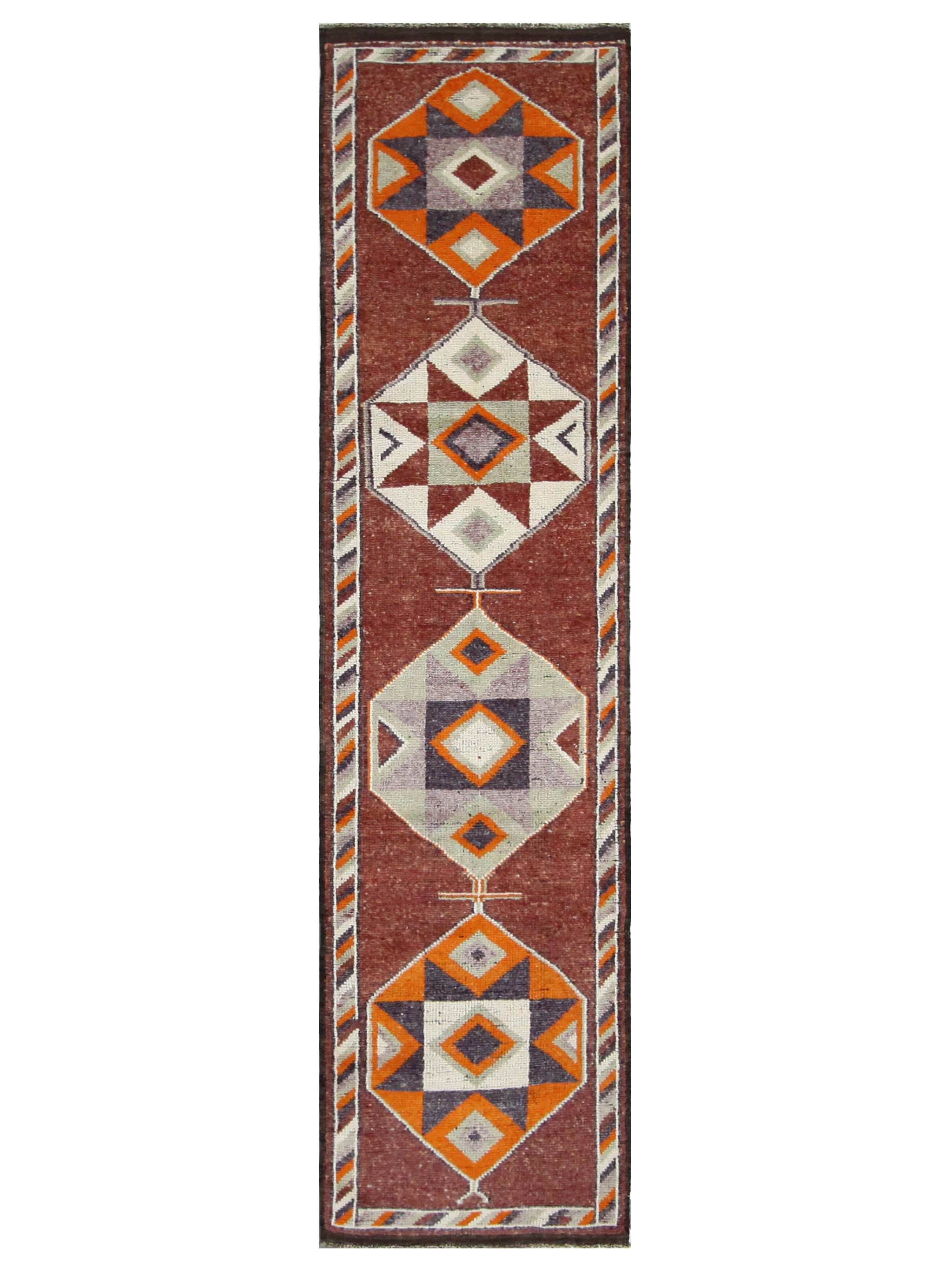 Kurdish Hand Knotted Burgundy 3x12