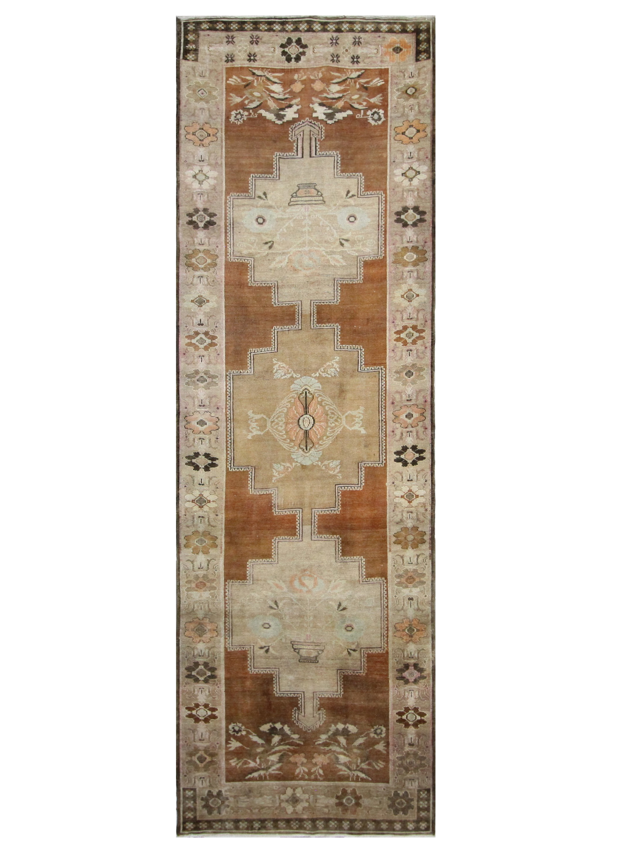 Antique Ushak Brown 4x14