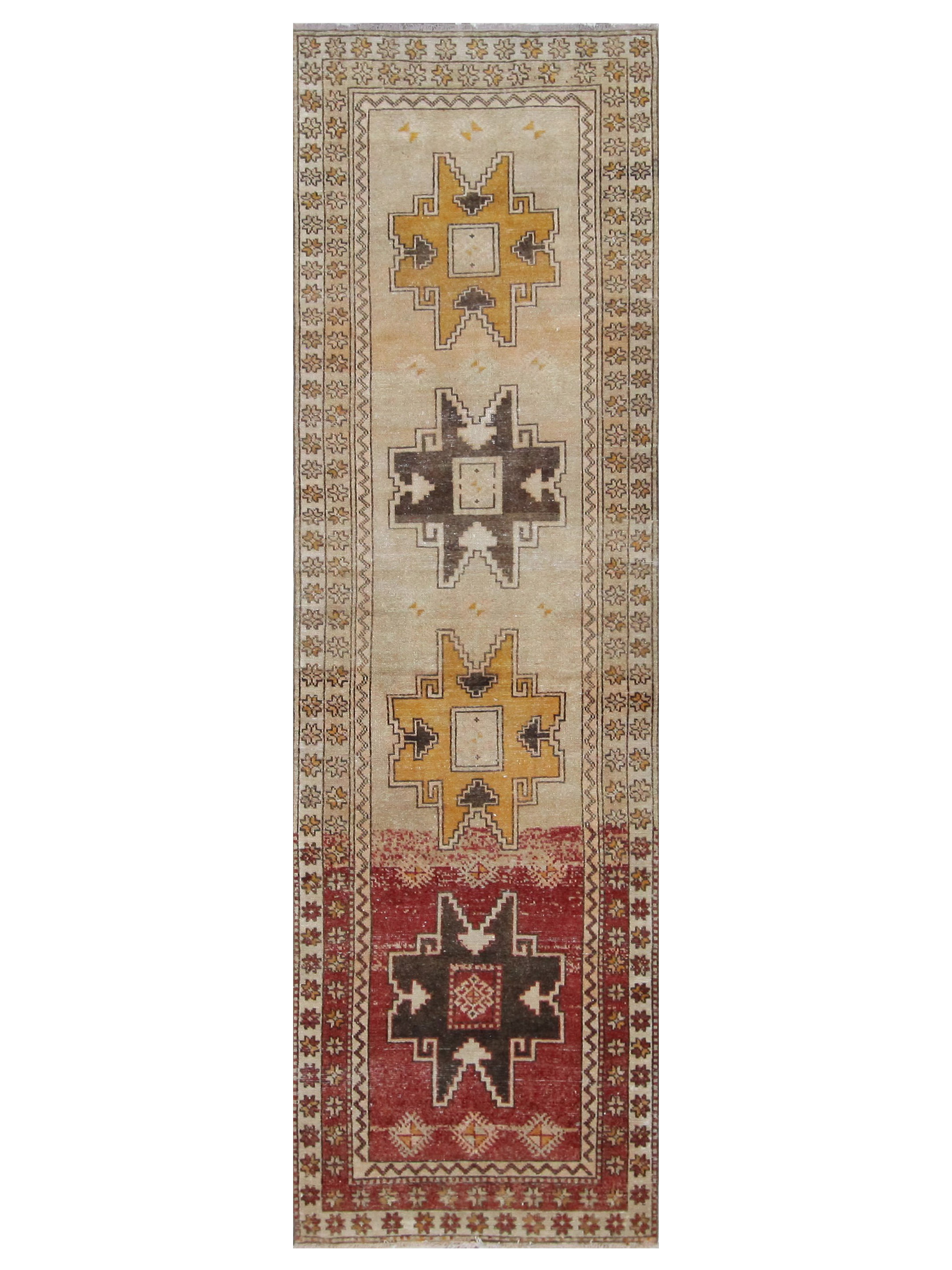 Anatolian Hand Knotted Ivory 4x12