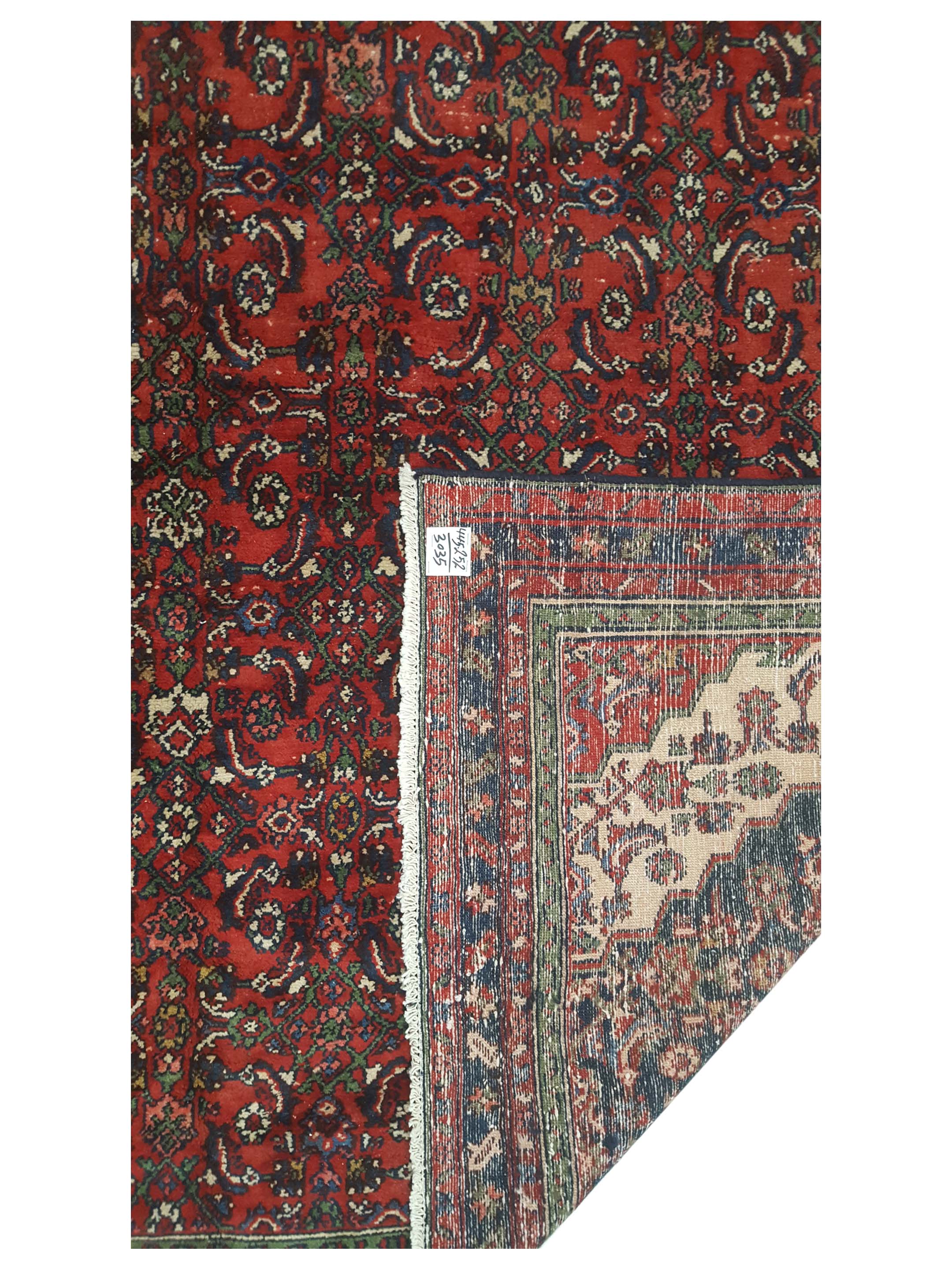 Hamadan Hand Knotted Red 8x15 - Image 3 of 3