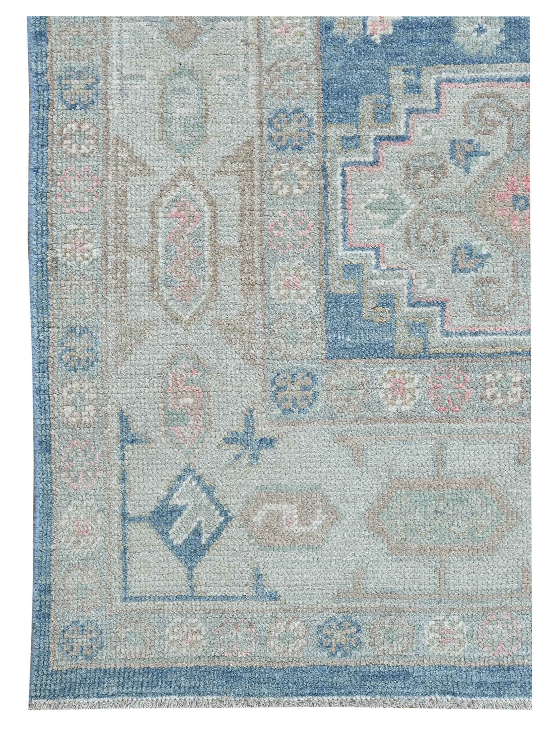 Ushak Hand Knotted Blue 8x10 - Image 2 of 4