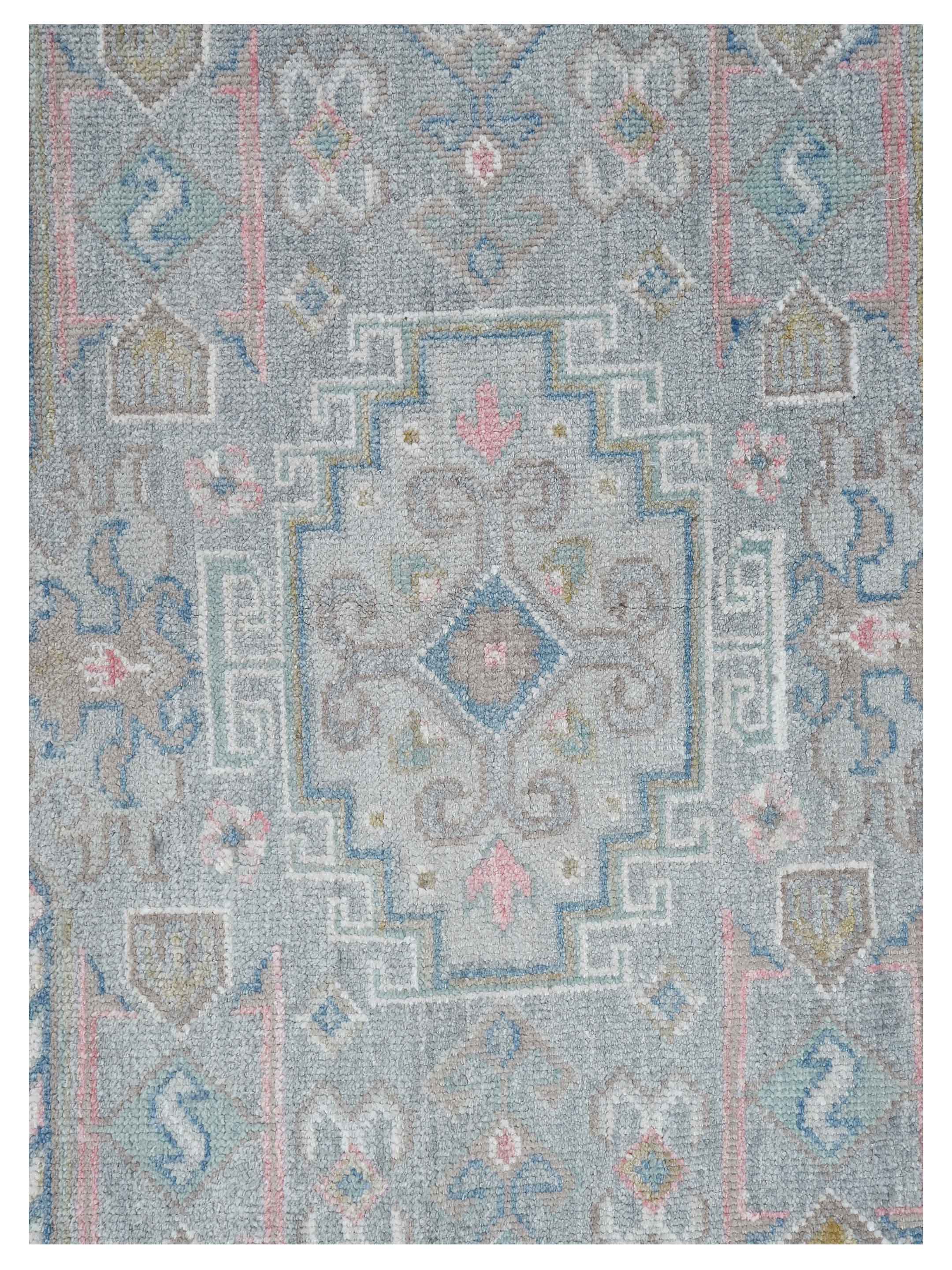Ushak Hand Knotted Blue 8x10 - Image 3 of 4