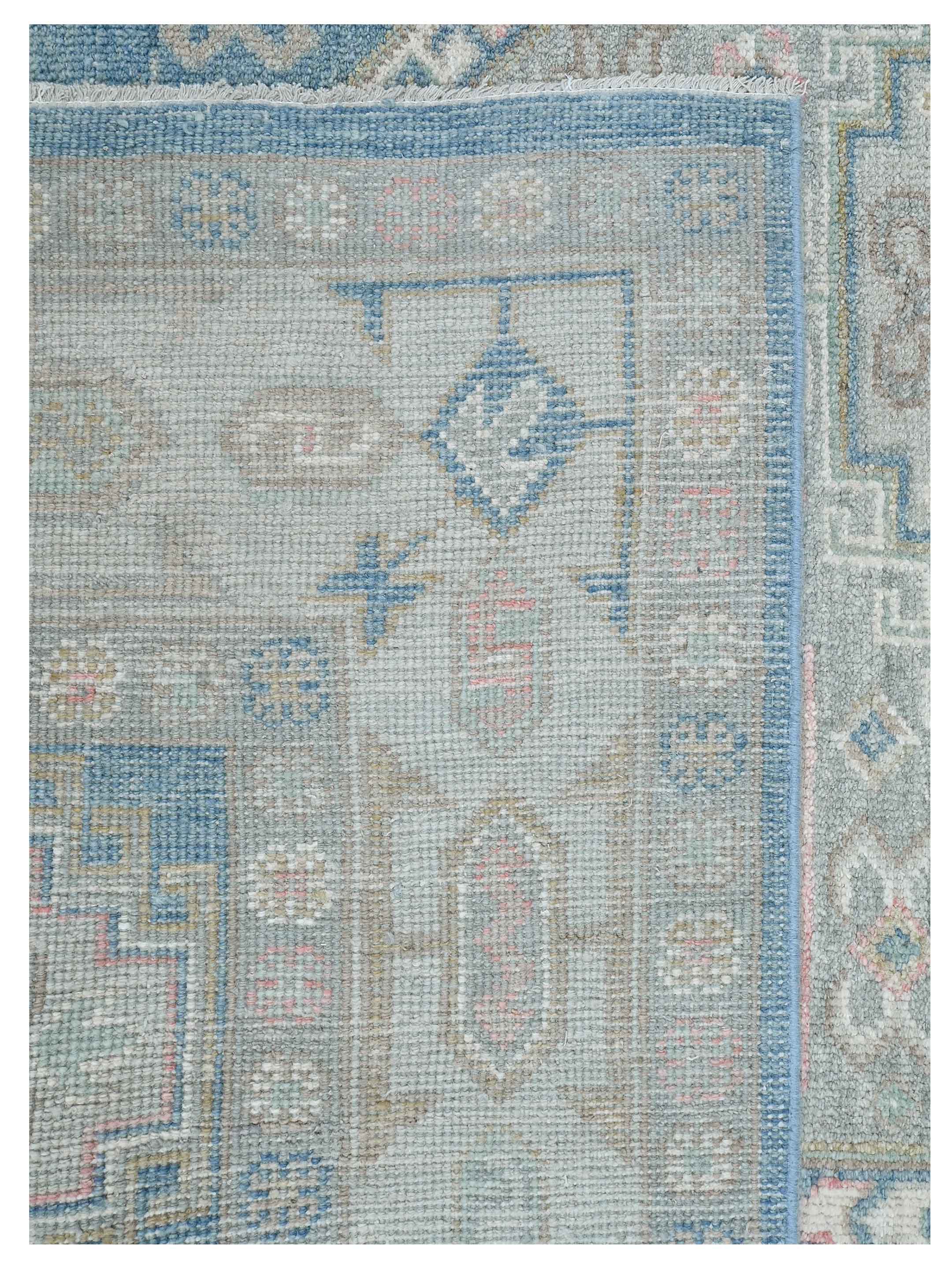 Ushak Hand Knotted Blue 8x10 - Image 4 of 4