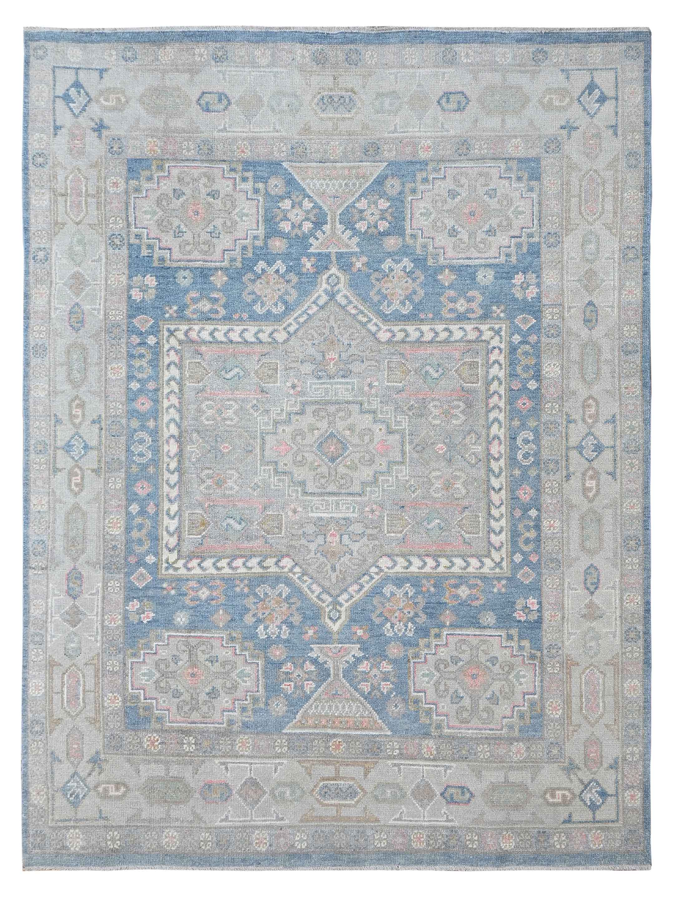Ushak Hand Knotted Blue 8x10