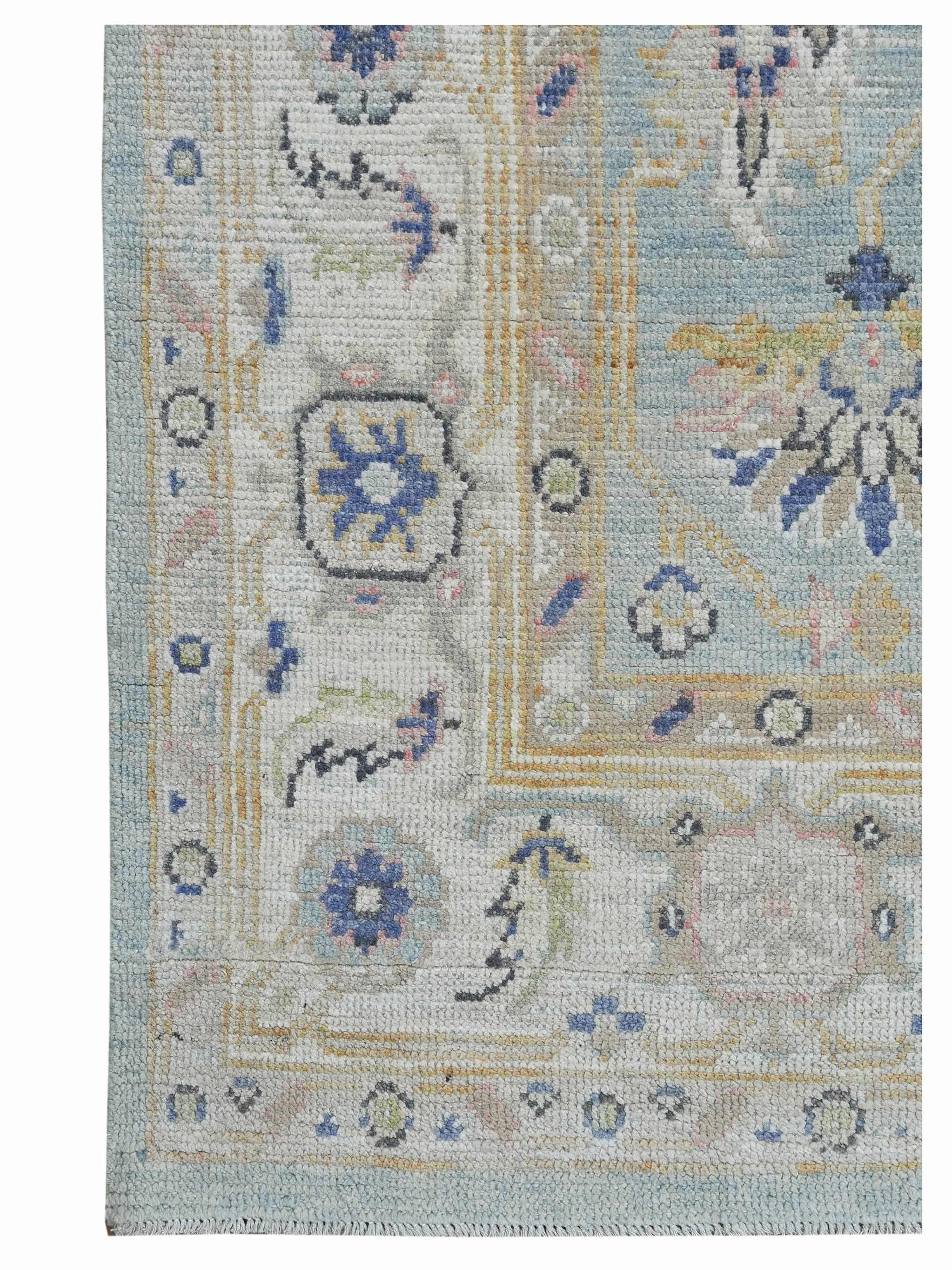 Ushak Hand Knotted Blue 8x10 - Image 2 of 4
