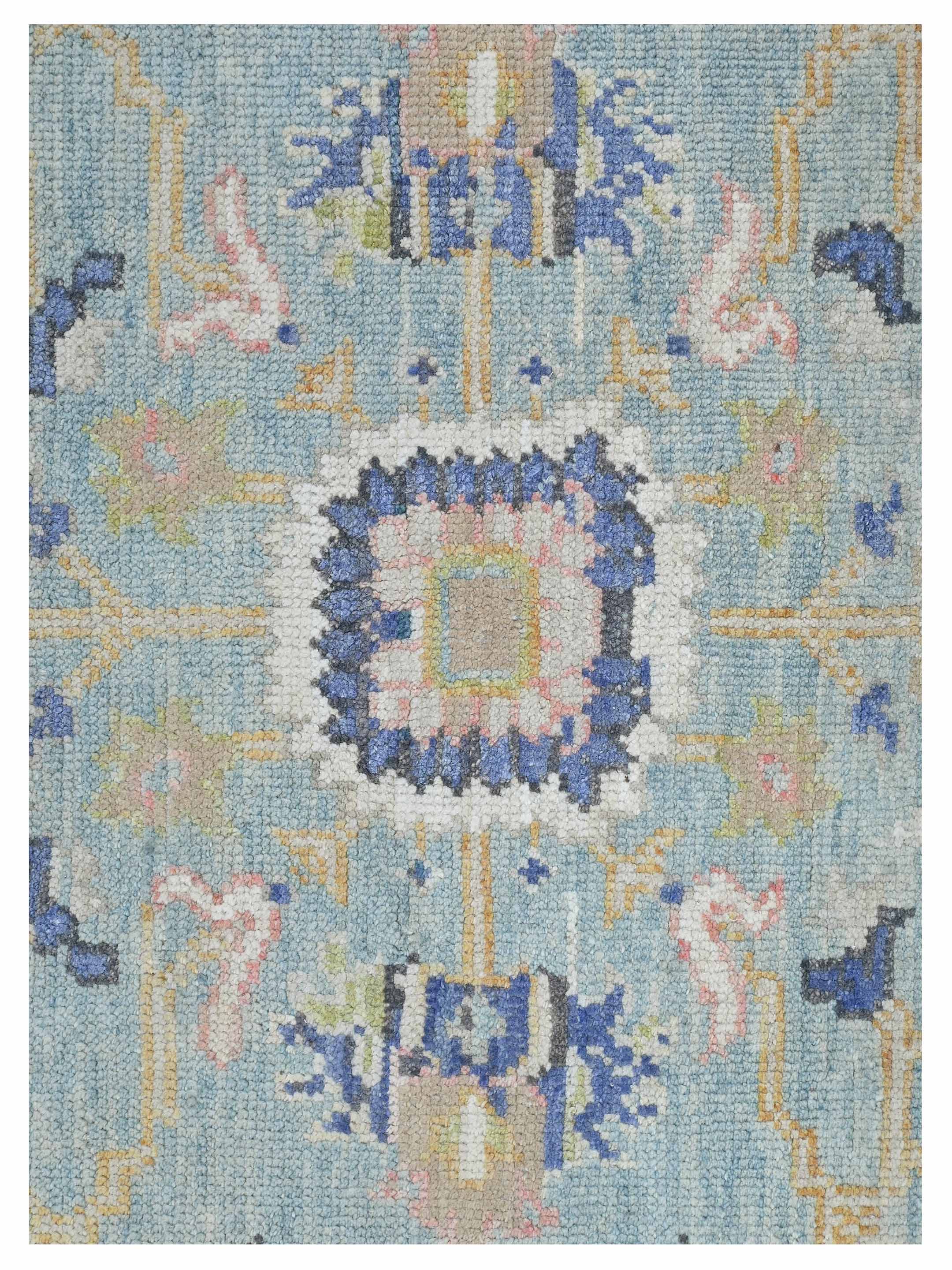 Ushak Hand Knotted Blue 8x10 - Image 3 of 4