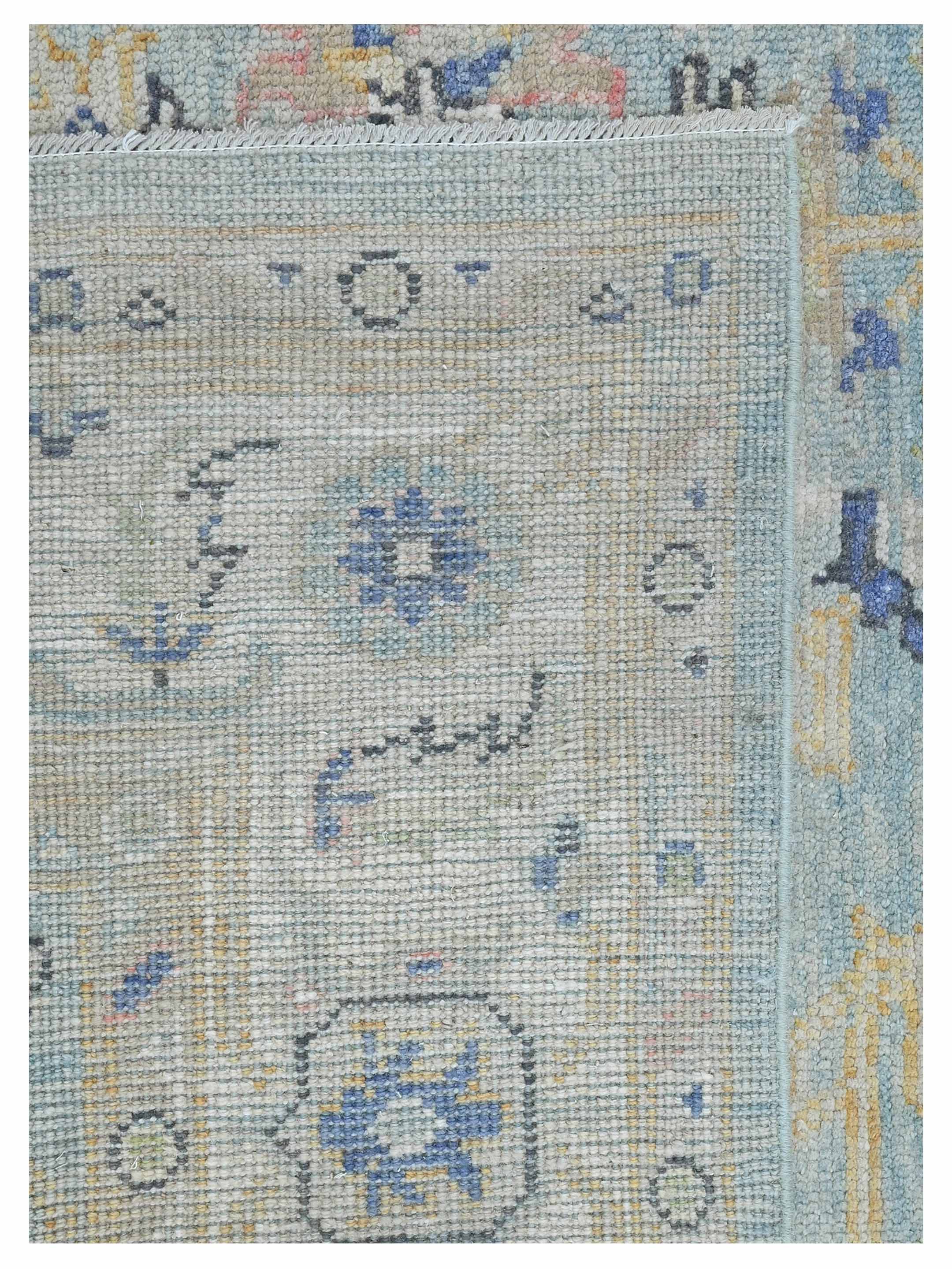 Ushak Hand Knotted Blue 8x10 - Image 4 of 4