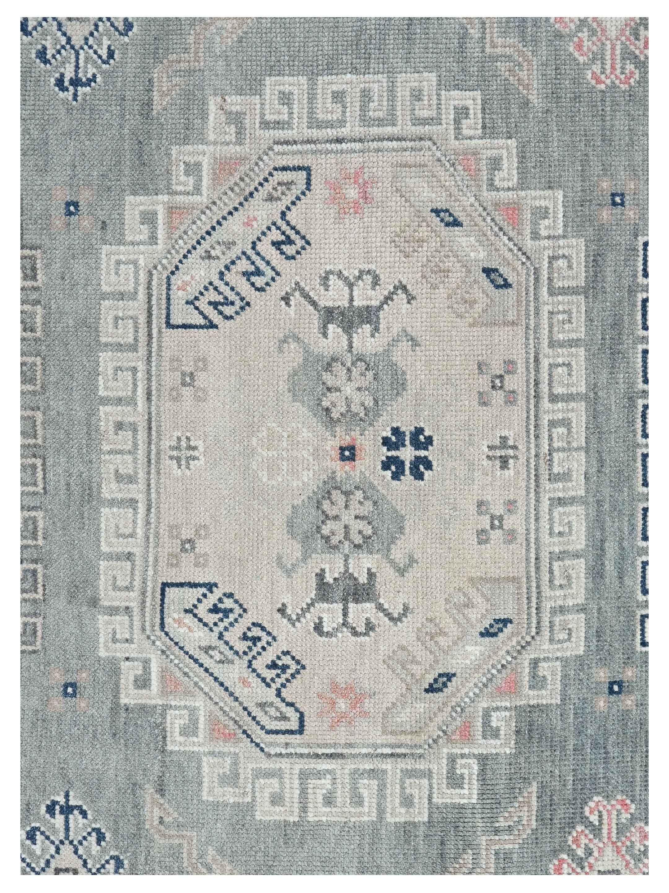 Ushak Hand Knotted Grey 8x10 - Image 3 of 4