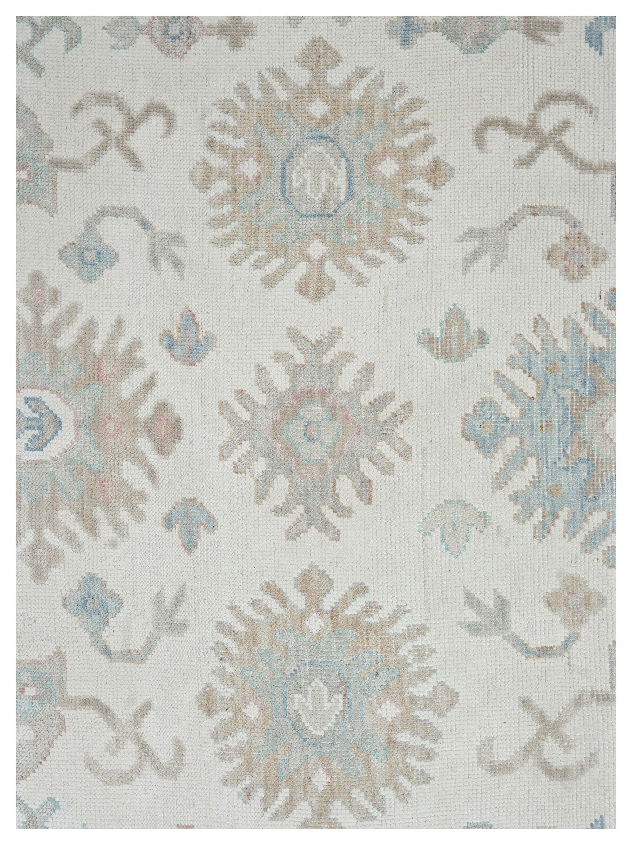 Ushak Hand Knotted Ivory 9x12 - Image 3 of 4
