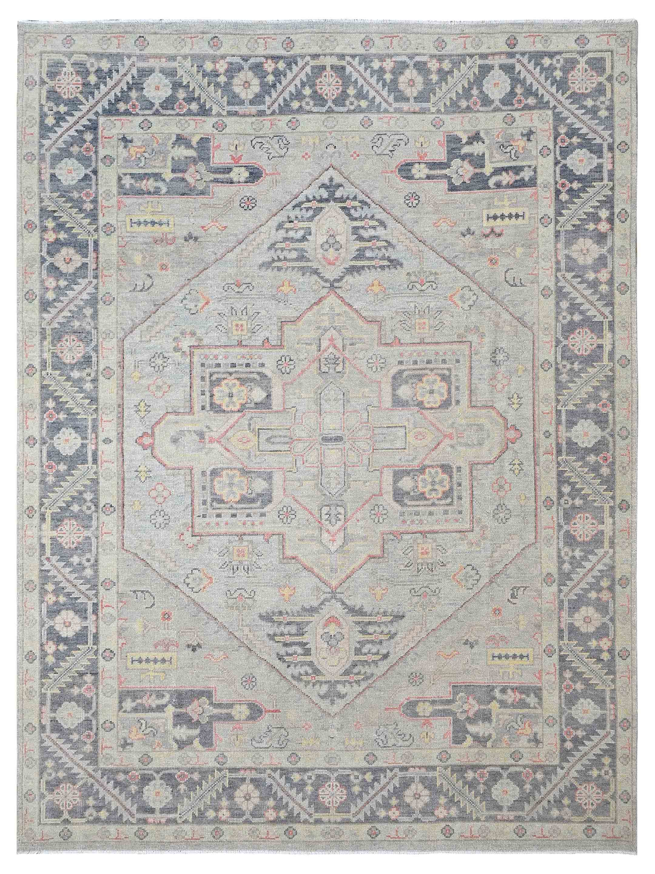 Ushak Hand Knotted Beige 9x12