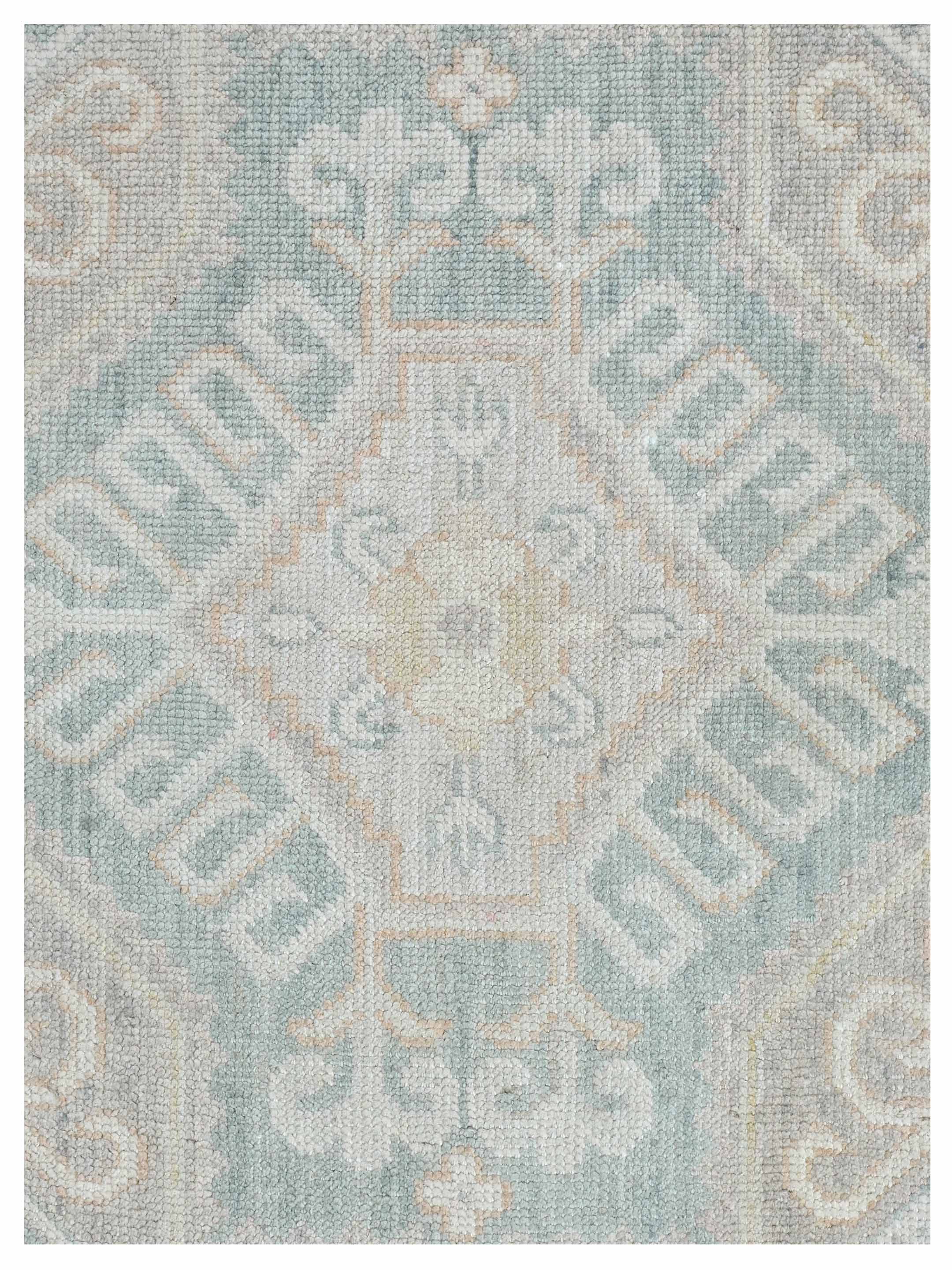 Ushak Hand Knotted Spruce 9x12 - Image 3 of 4