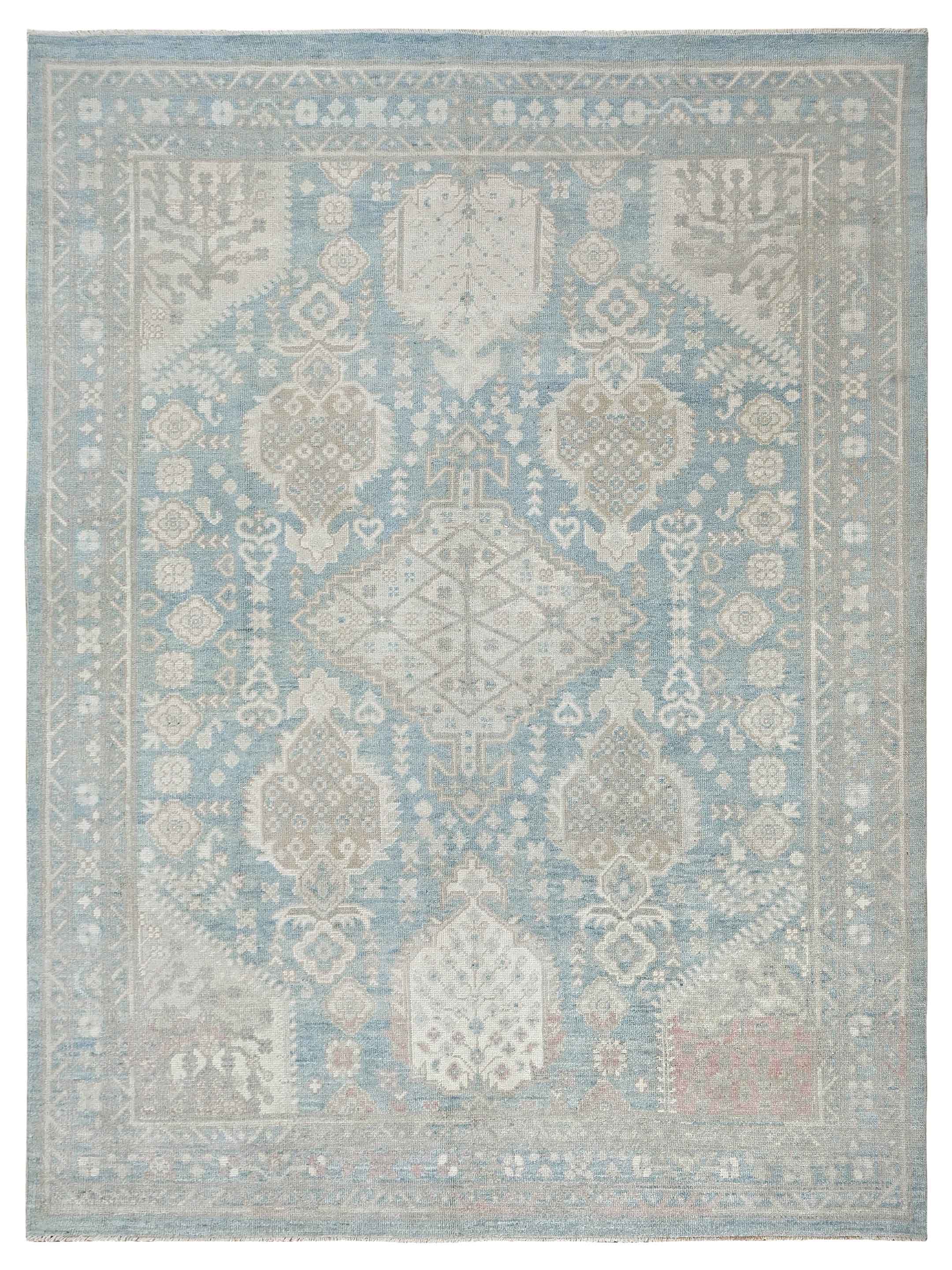 Ushak Hand Knotted Blue 9x12