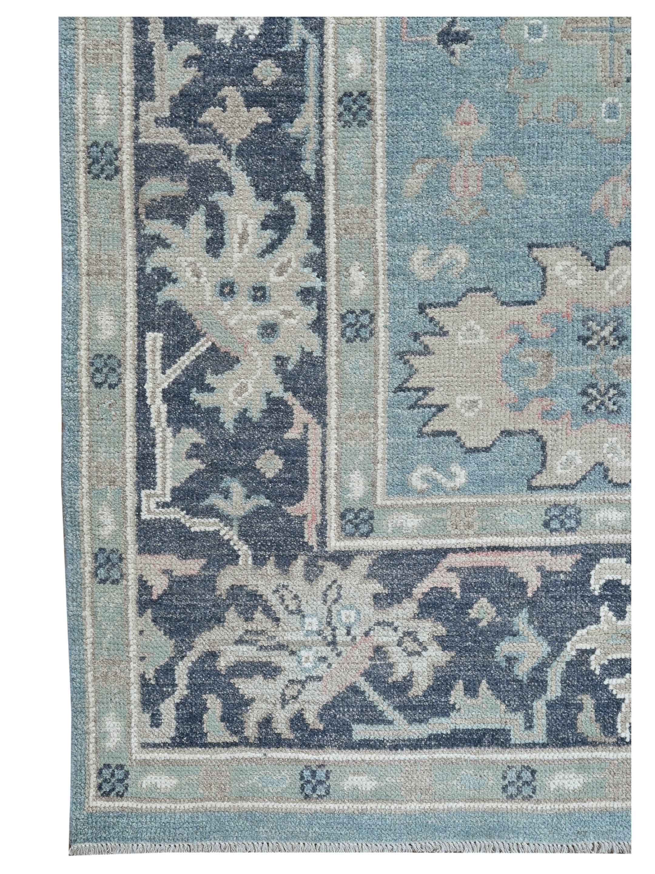 Ushak Hand Knotted Blue 9x12 - Image 2 of 4