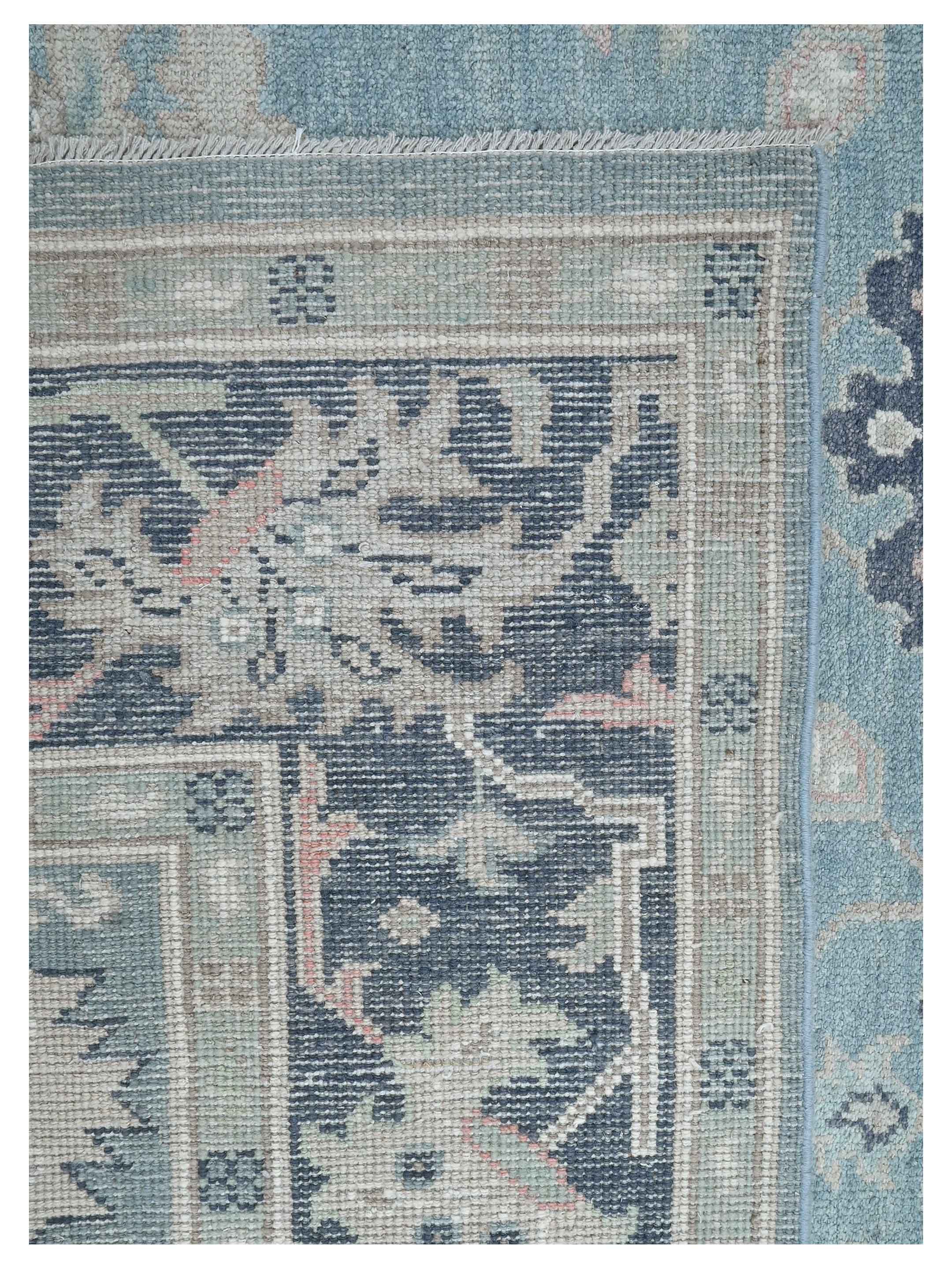Ushak Hand Knotted Blue 9x12 - Image 4 of 4