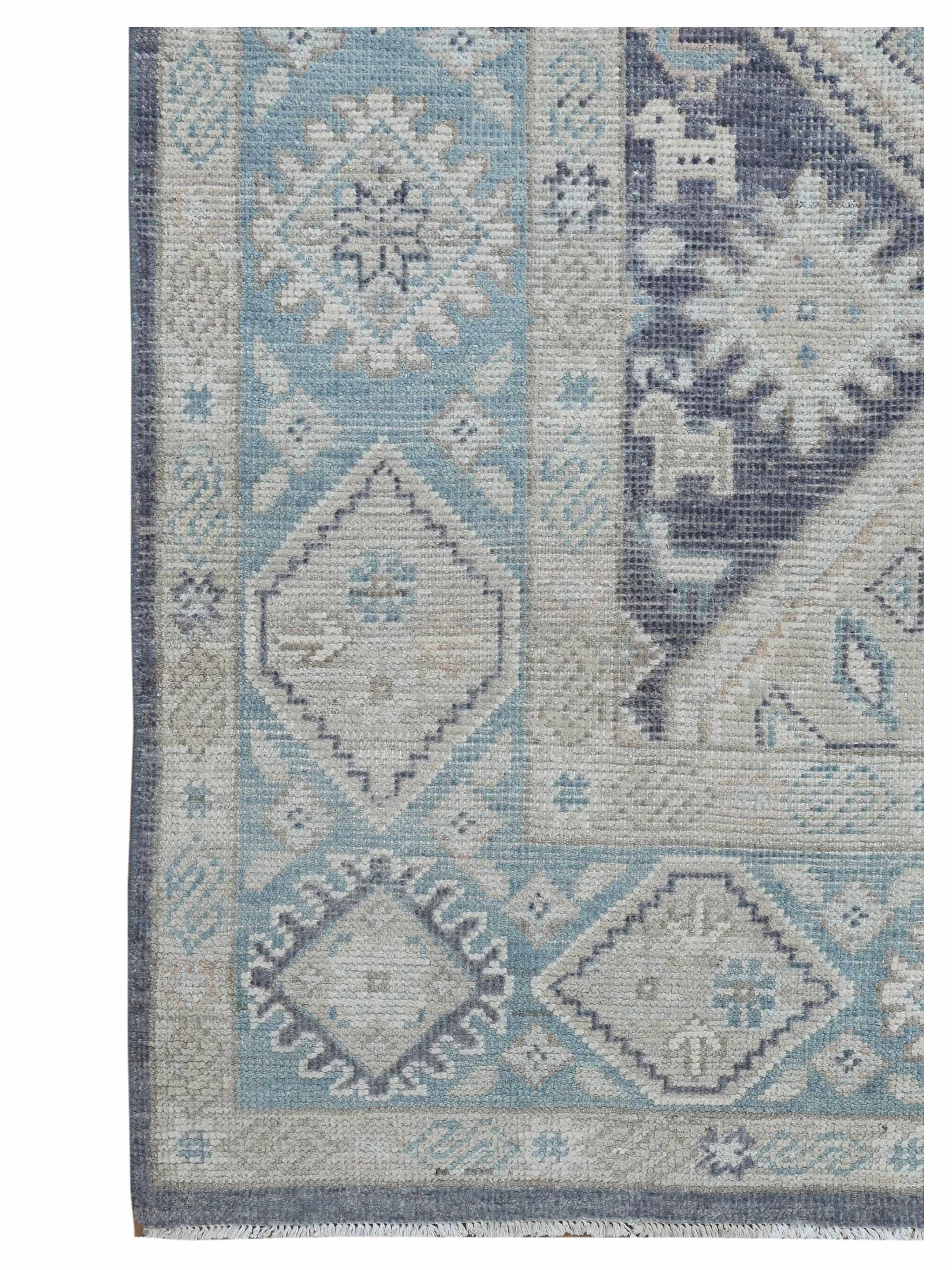 Ushak Hand Knotted D.Grey 9x12 - Image 2 of 4
