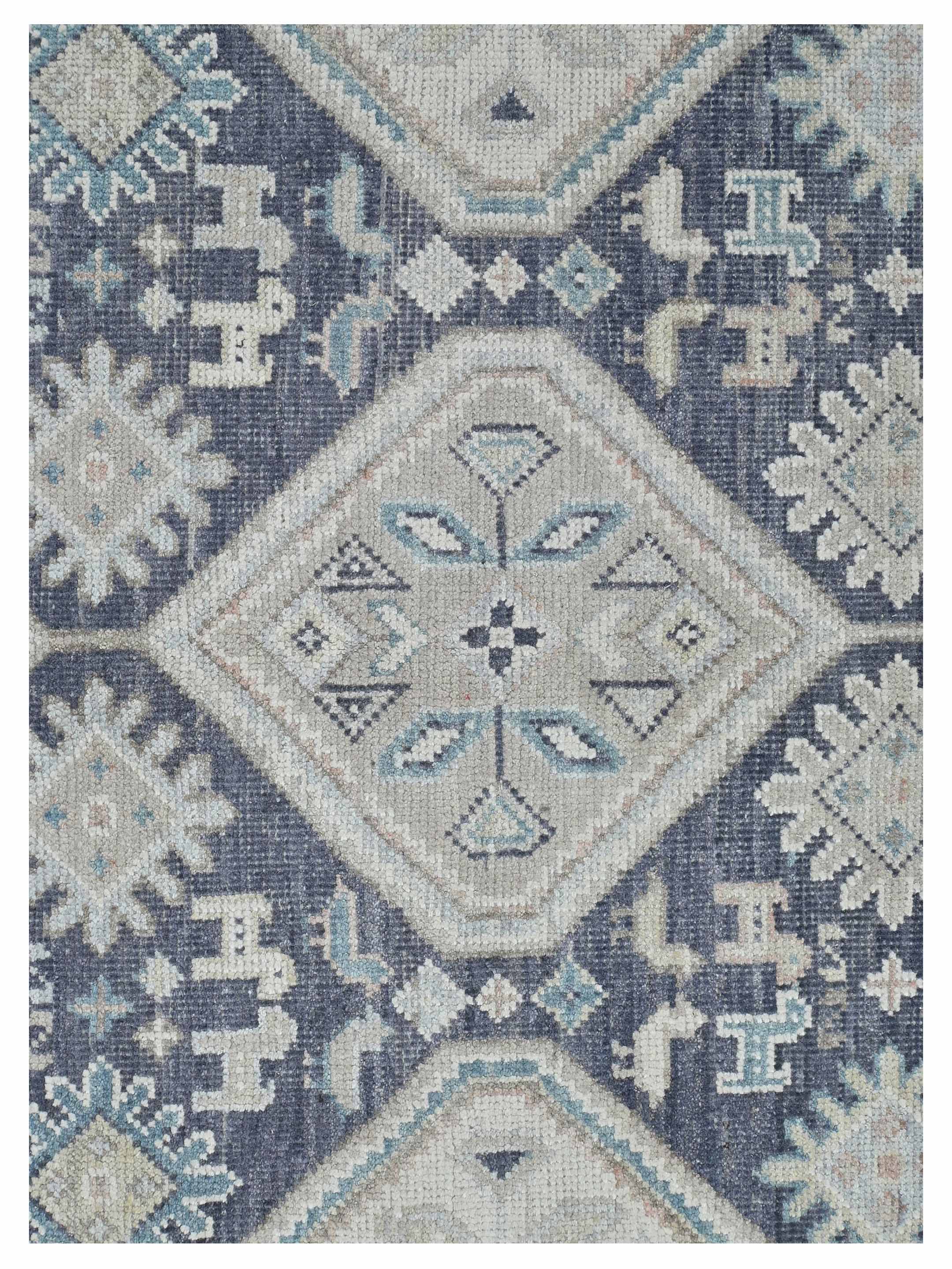 Ushak Hand Knotted D.Grey 9x12 - Image 3 of 4