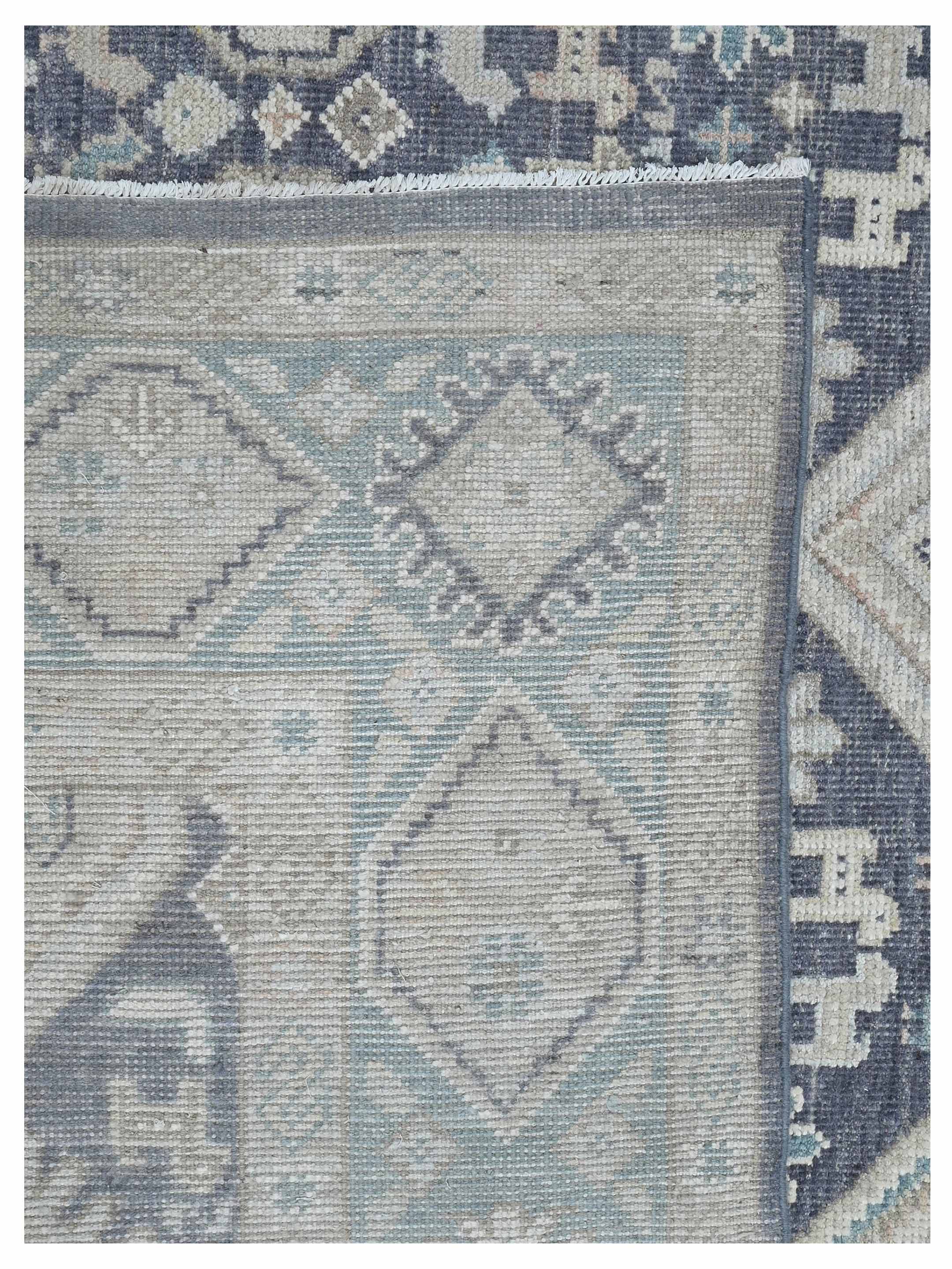 Ushak Hand Knotted D.Grey 9x12 - Image 4 of 4