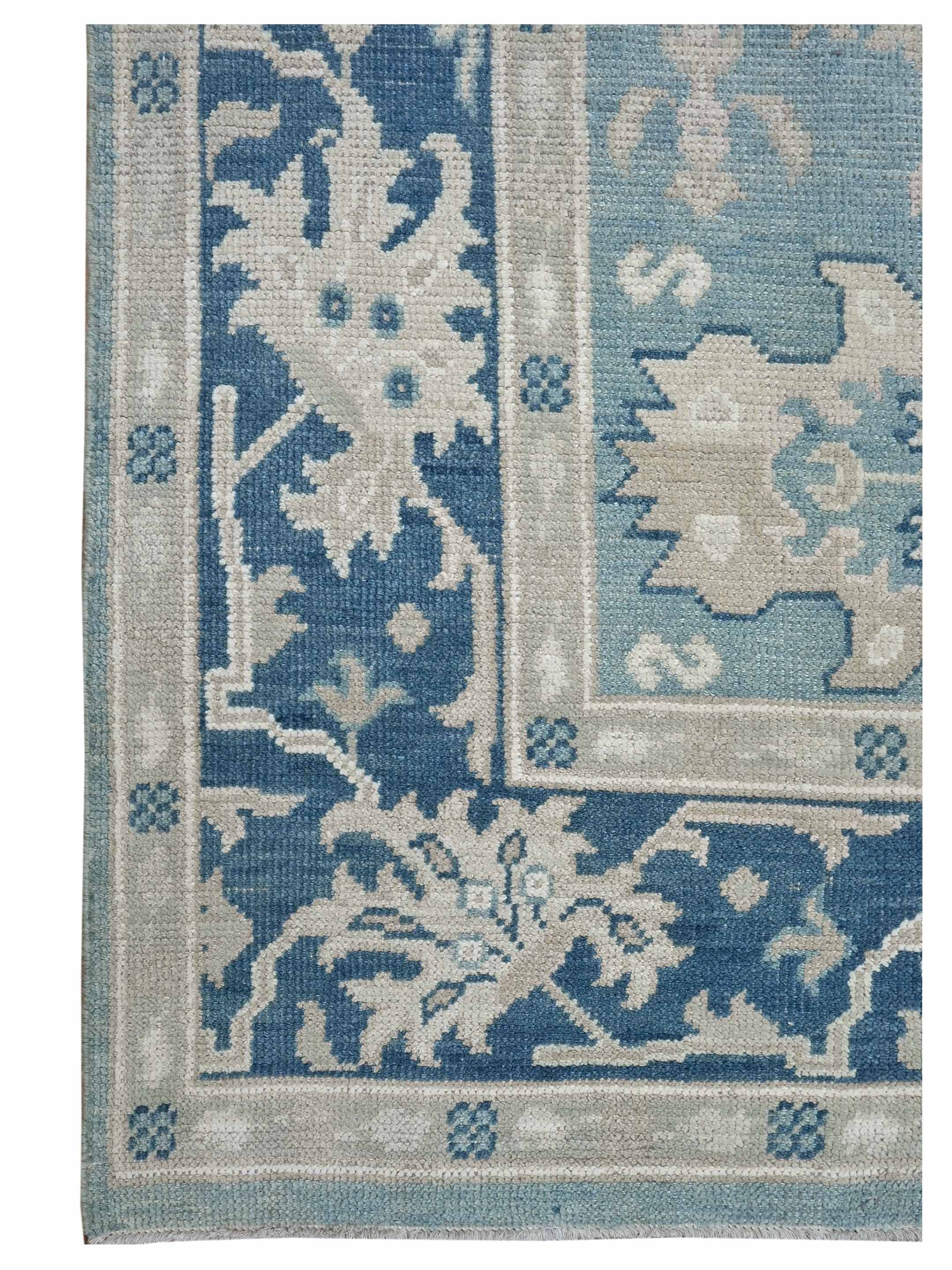 Ushak Hand Knotted Blue 9x12 - Image 2 of 4