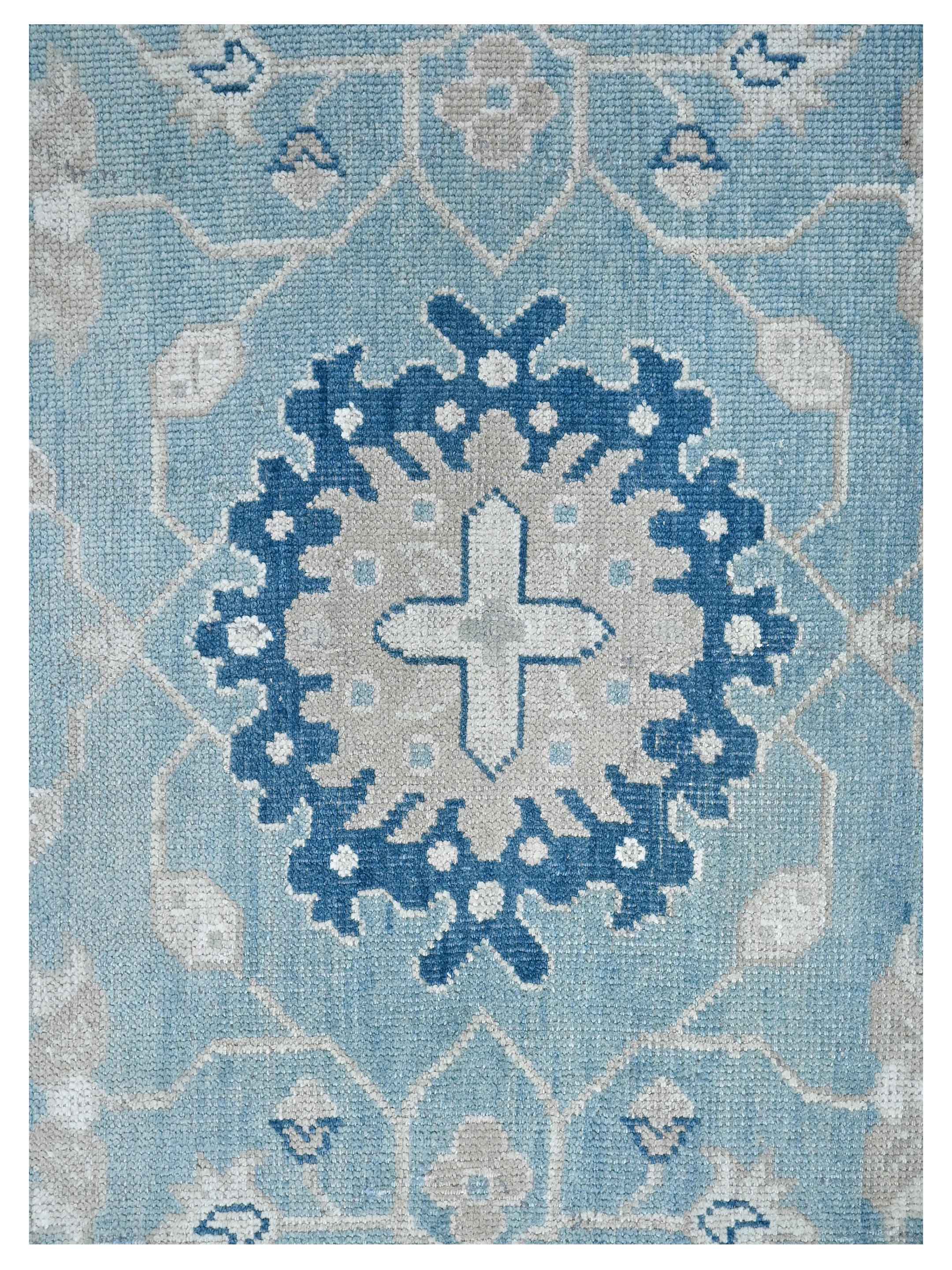 Ushak Hand Knotted Blue 9x12 - Image 3 of 4