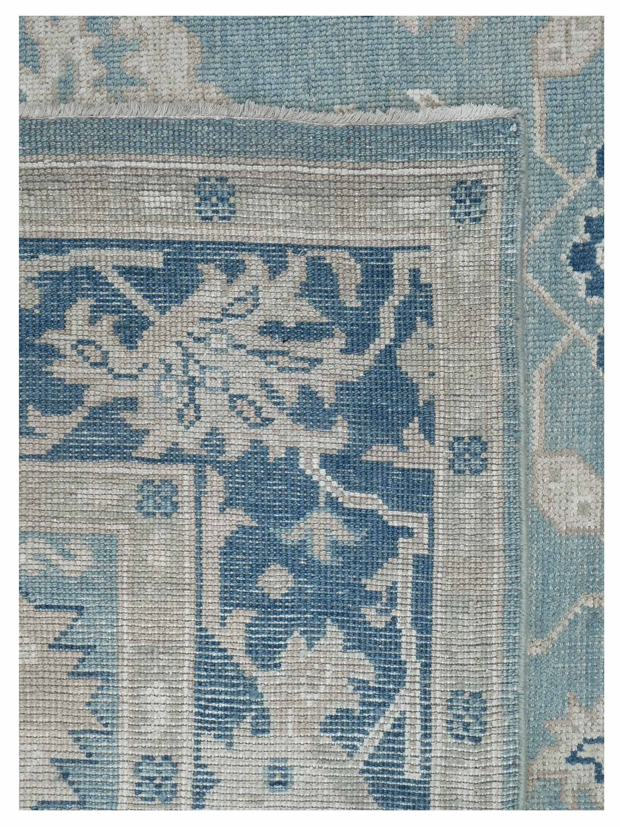Ushak Hand Knotted Blue 9x12 - Image 4 of 4